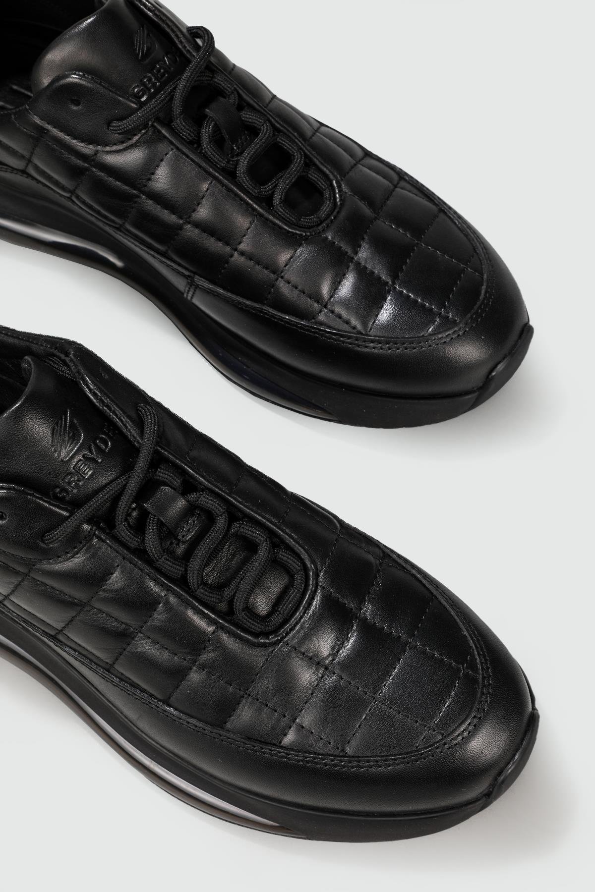 Hakiki Deri Rahat Comfort Siyah Erkek Ayakkabı 14732 Erkek Rahat & Confort Anatomik Greyder GREYDER 14732 MER SNEAKER AYAK