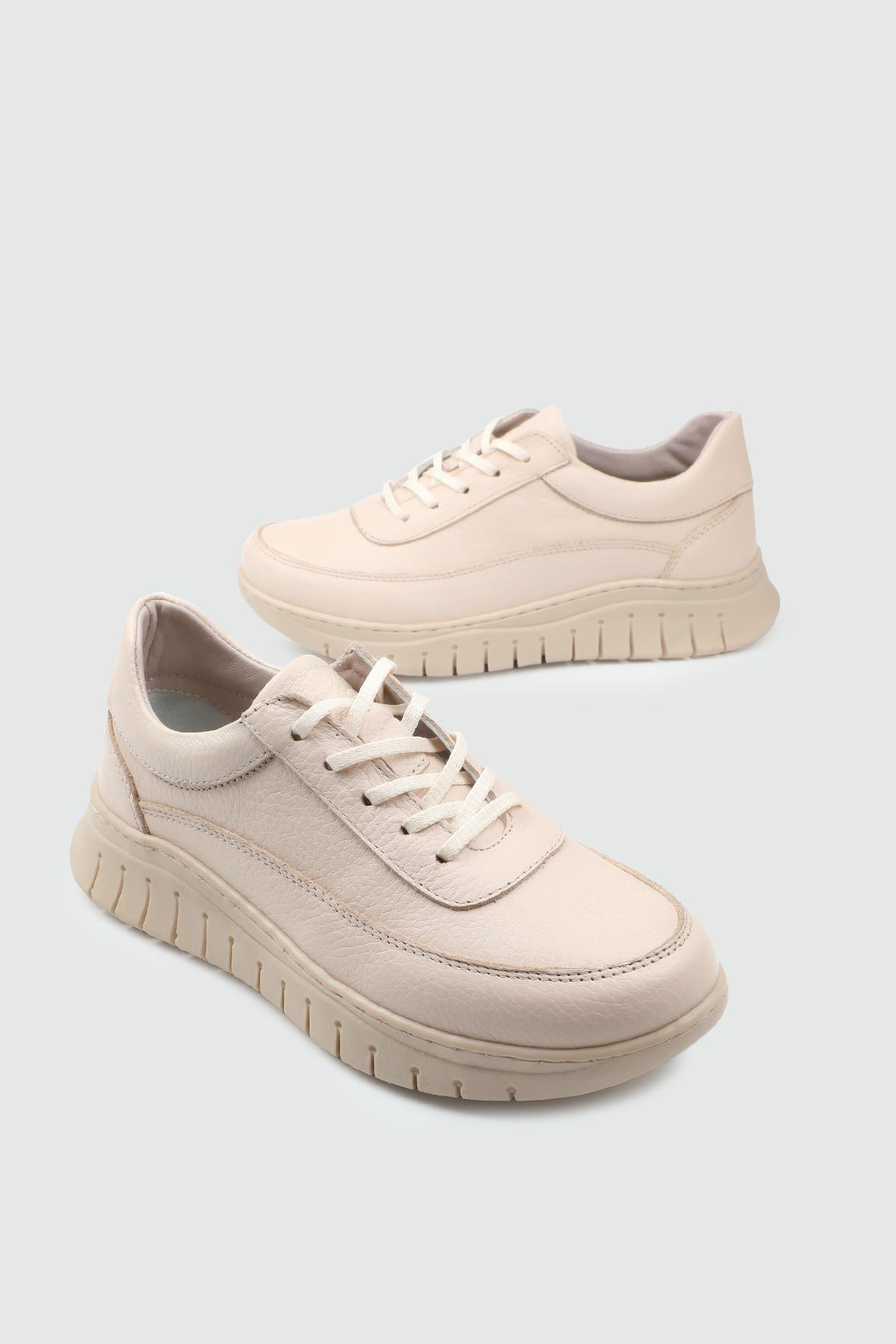 Hakiki Deri Topuklu Bej Kadın Ayakkabı Cityzen033 Kadın Günlük Ayakkabı Cıtyzen Cityzen ZY-7025 KADIN 25K
