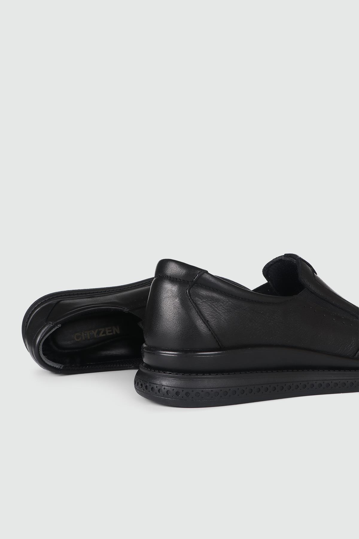 Hakiki Deri Topuklu Siyah Kadın Ayakkabı FB-8609 Kadın Günlük Ayakkabı Cıtyzen Cityzen FB-8609 Kauçuk Zen 25K