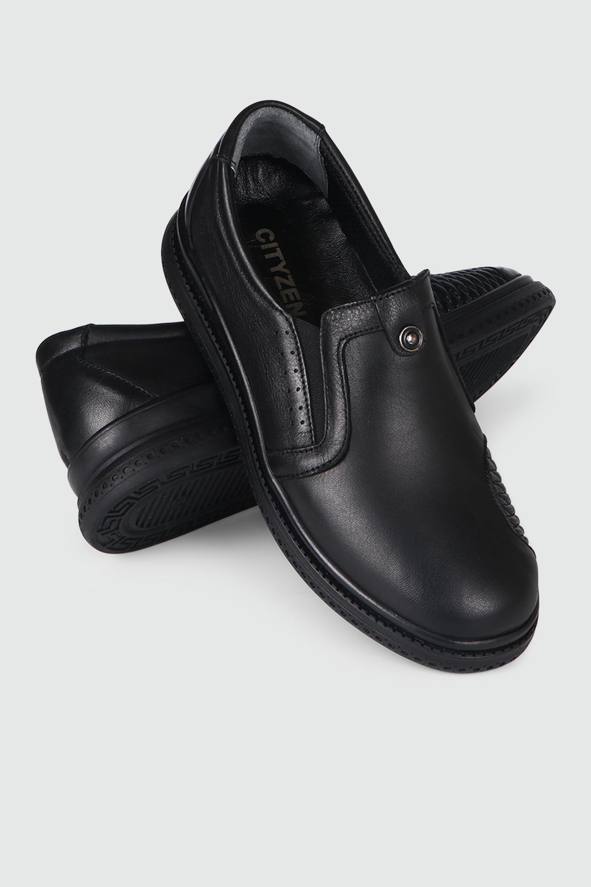 Hakiki Deri Topuklu Siyah Kadın Ayakkabı FB-8609 Kadın Günlük Ayakkabı Cıtyzen Cityzen FB-8609 Kauçuk Zen 25K