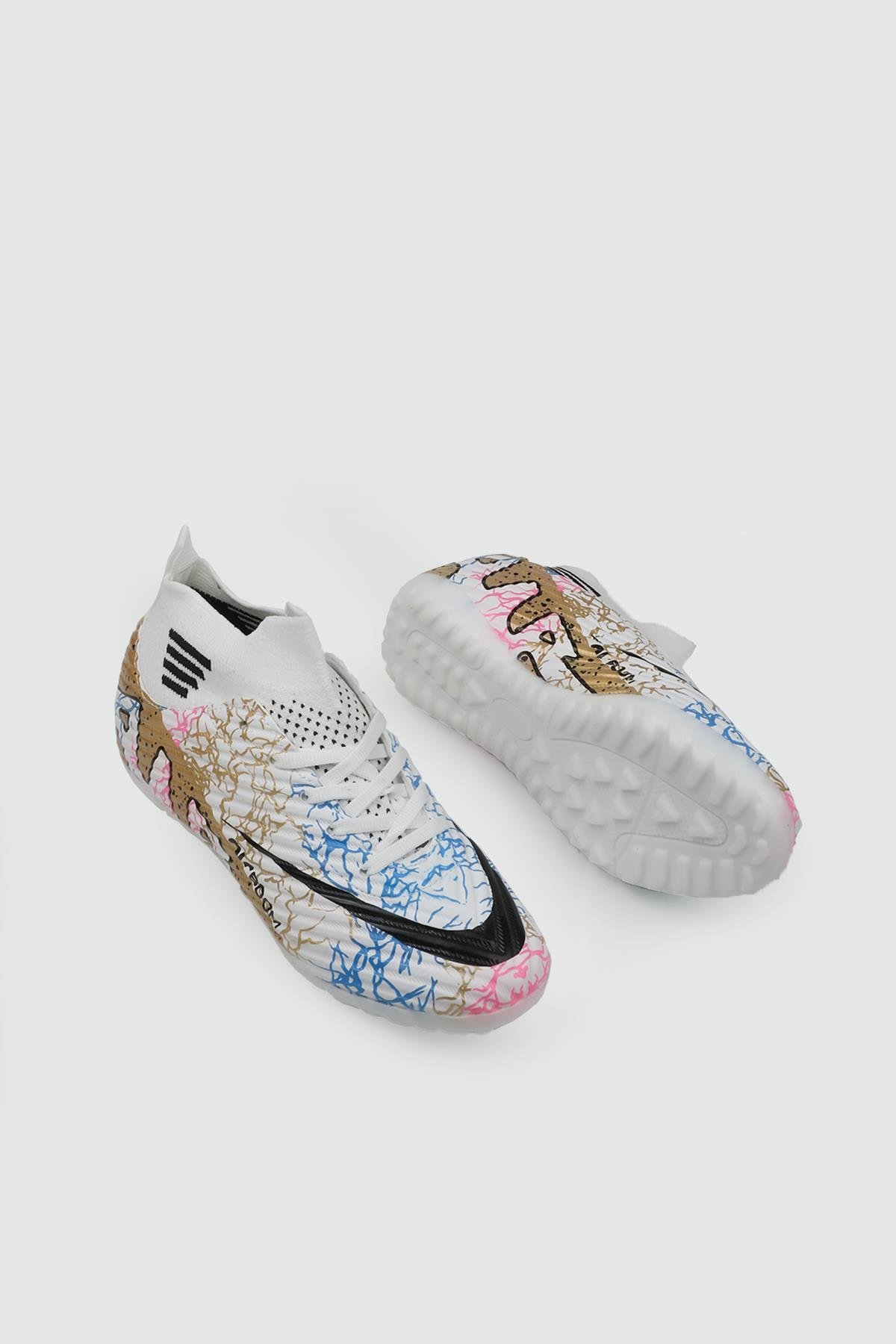 Halı Saha Beyaz Altın Desen Erkek Spor Ayakkabı 565 Unisex Futbol Twingo LALİGA 565 Filet 25Y