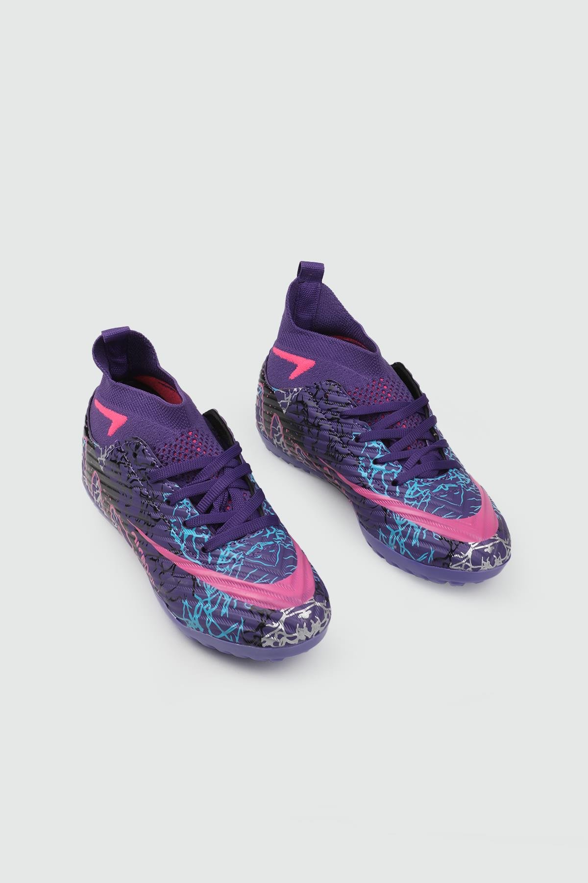 Halı Saha Mor Fuşya Desen Çocuk Spor Ayakkabı 600 Çocuk Futbol Twingo LALİGA 600 FİLET 25Y