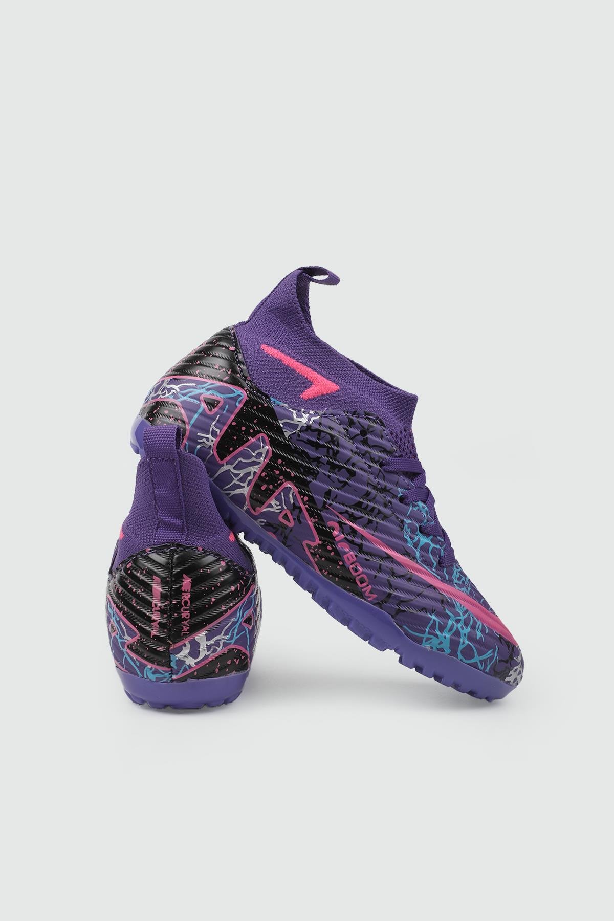 Halı Saha Mor Fuşya Desen Çocuk Spor Ayakkabı 600 Çocuk Futbol Twingo LALİGA 600 FİLET 25Y
