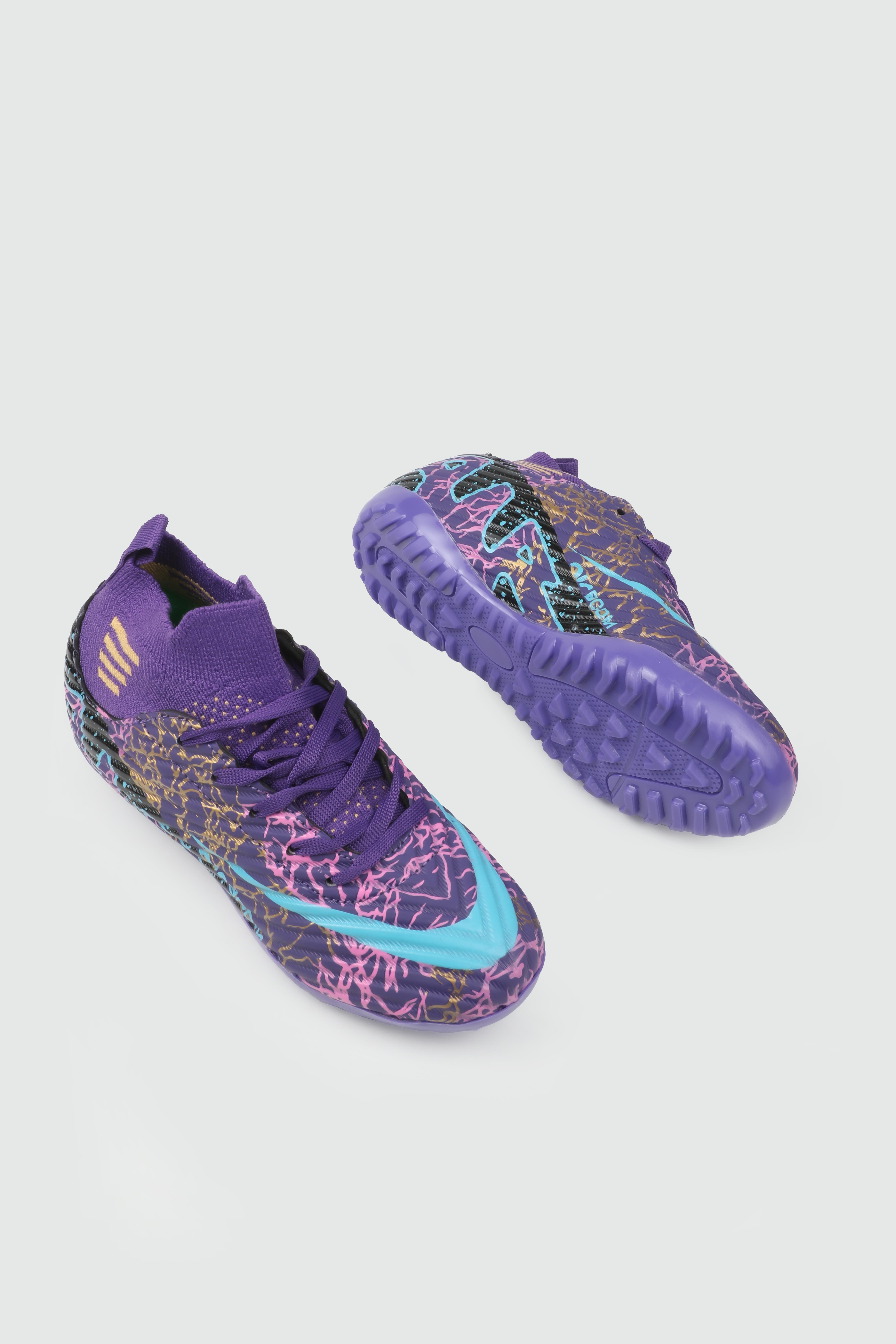 Halı Saha Mor Turkuaz Desen Erkek Spor Ayakkabı 565 Unisex Futbol Twingo LALİGA 565 Filet 25Y