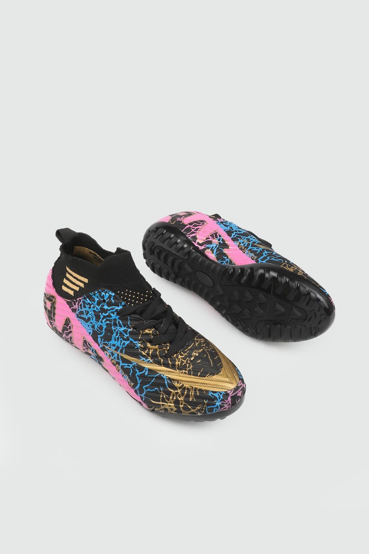 Halı Saha Siyah Altın Desen Erkek Spor Ayakkabı 565 Unisex Futbol Twingo LALİGA 565 Filet 25Y