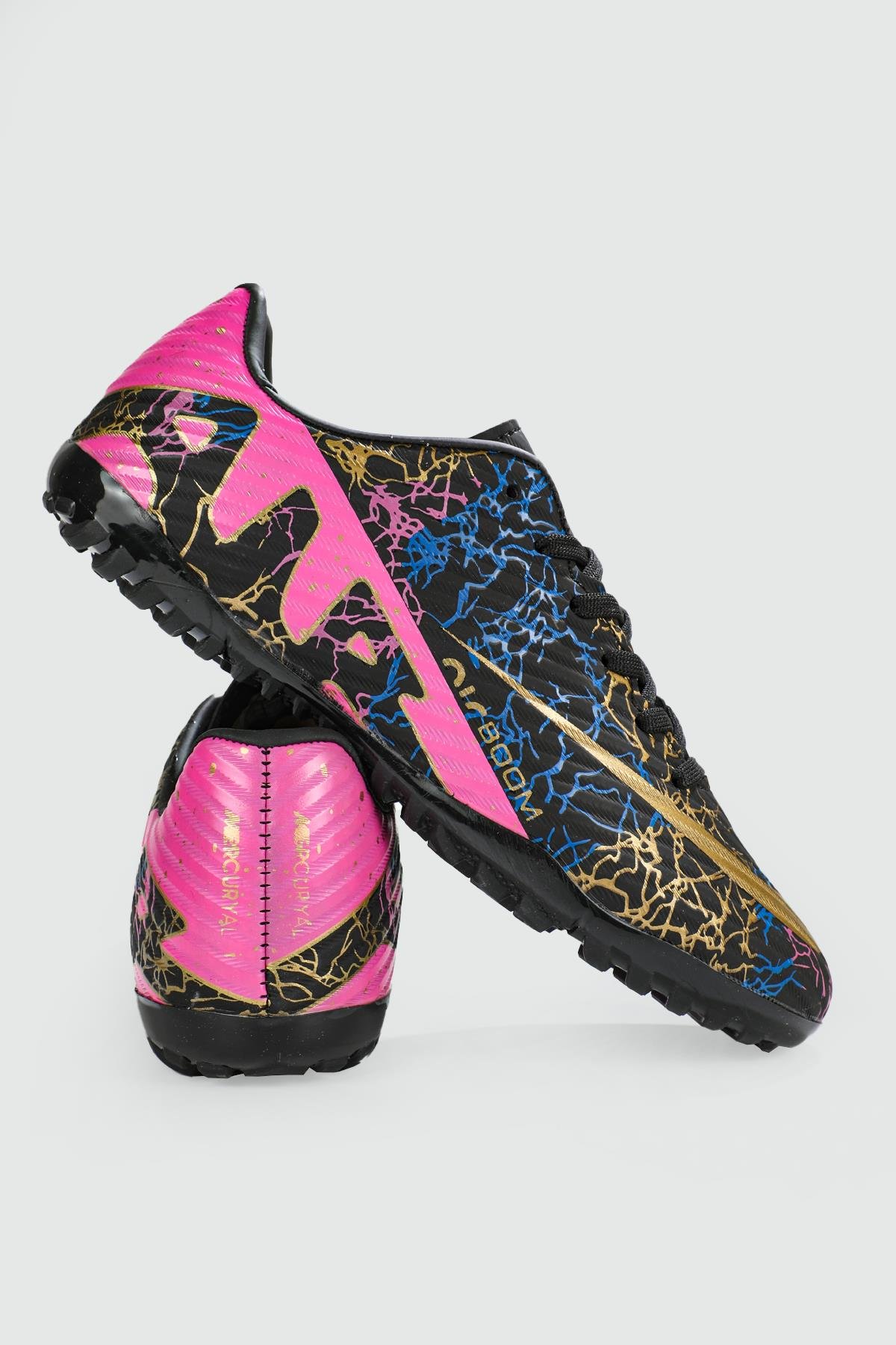 Halı Saha Siyah Altın Desen Unisex Spor Ayakkabı 570 Unisex Futbol Twingo LALİGA 570 Unisex H.S Ayakkabı