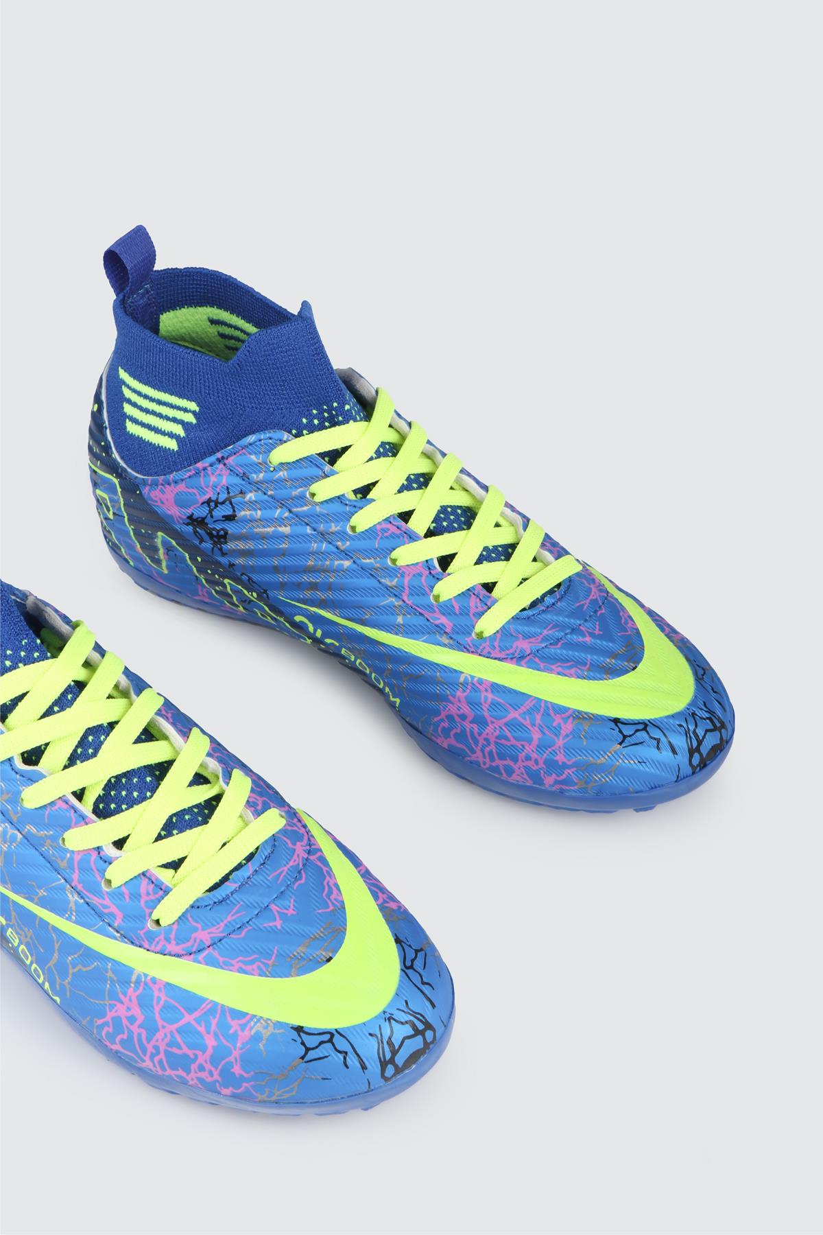 Halı Saha Turkuaz Mor Desen Erkek Spor Ayakkabı LLG565 Erkek Futbol Twingo LALİGA 565 Erkek H.S 24Y