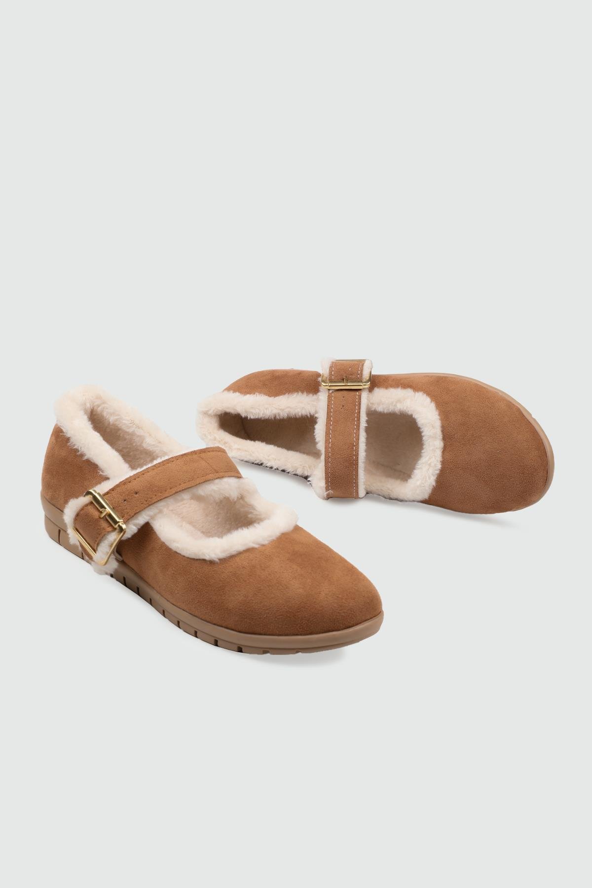 Hasır Örgülü Taba Kadın Ayakkabı BOŞ Kadın Günlük Ayakkabı Carla Bella My Bella HŞ-2025 Kadın 25K