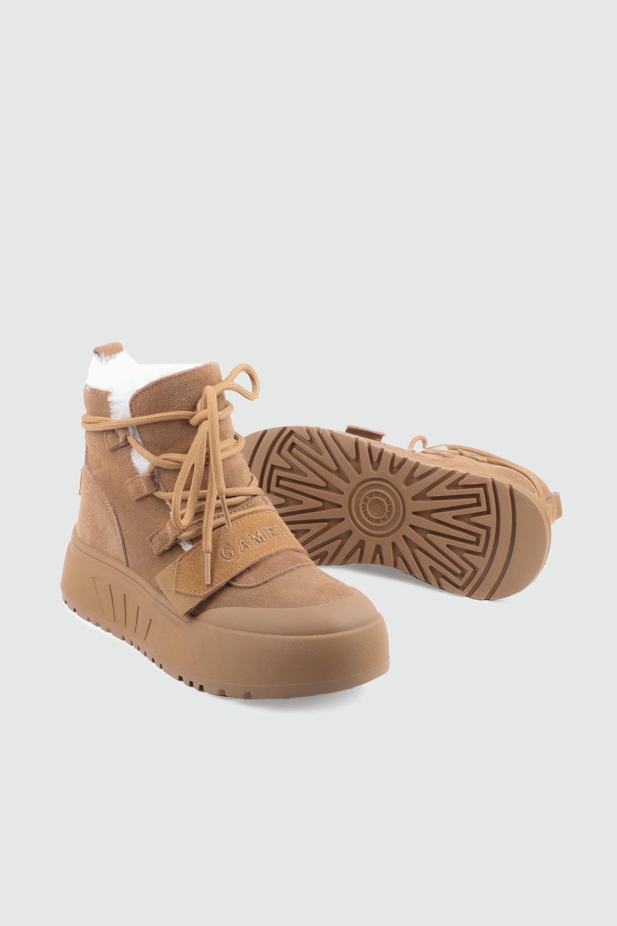 İçi Kürklü Boğazlı Kadın Günlük Kahverengi Bağcıklı ve Cırtlı Bot GAMELU 25K TAPE Kategorisiz Gamelu GAMELU 25K TAPE KADIN BOT