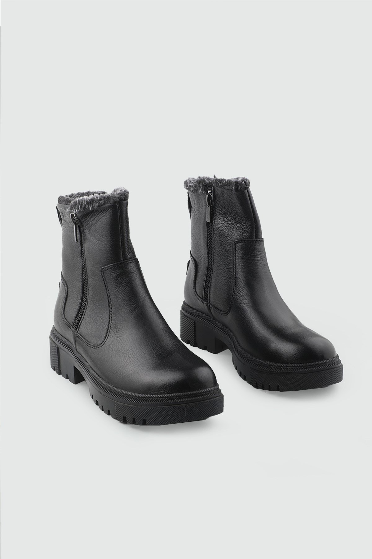 İçi Kürklü Kadın Deri Bot Siyah King Kadın Kürklü Bot MY BELLA 024-025 26K Kadın Günlük Conford Bot MyBella MY BELLA 024-025 Kadın 26K