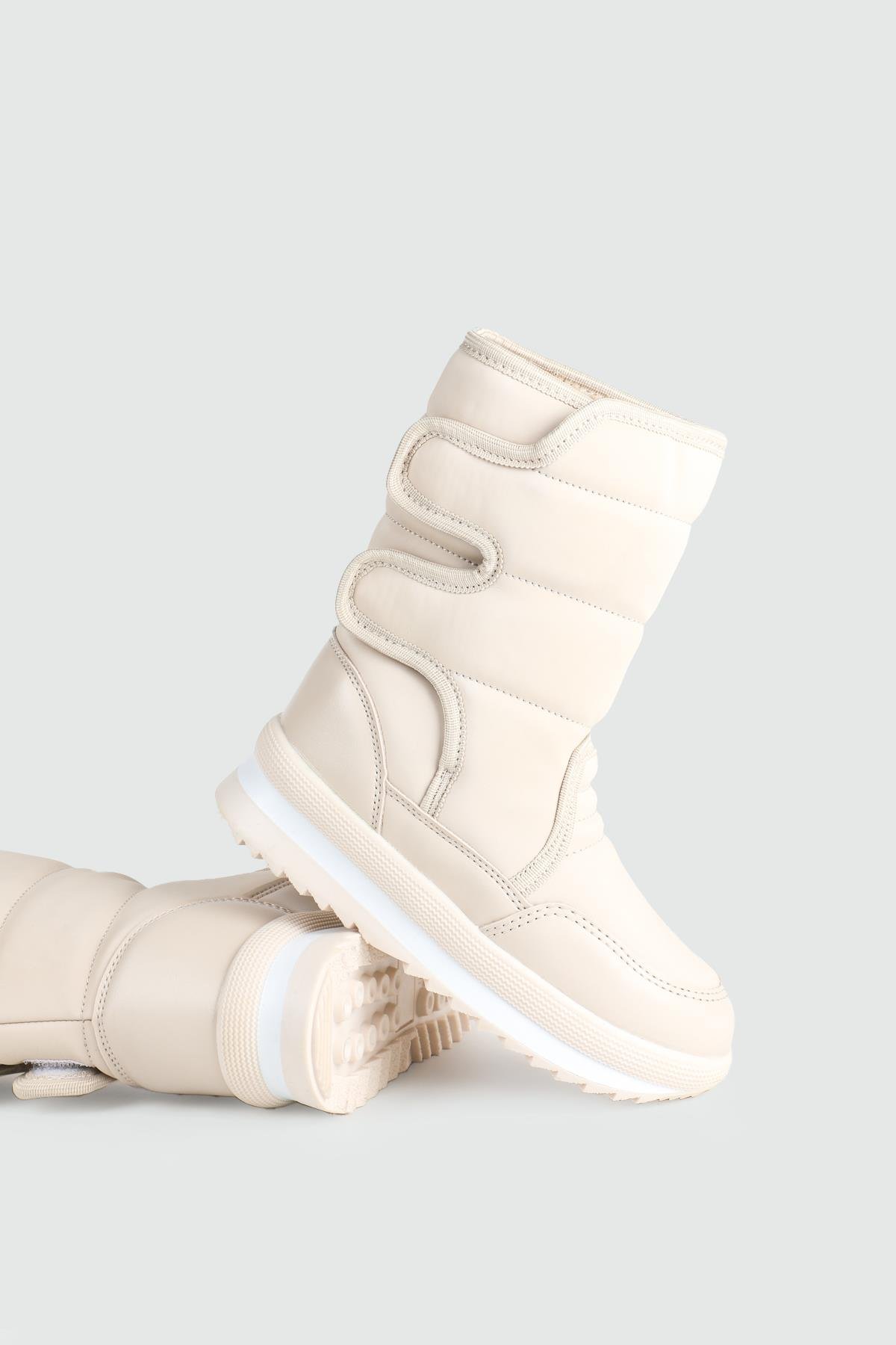 İçi Termal Kürklü Su Geçirmez Kar Bej Çocuk Bot 815 Çocuk bot & Çizme Twingo TWİNGO 815 Çocuk Karbotu