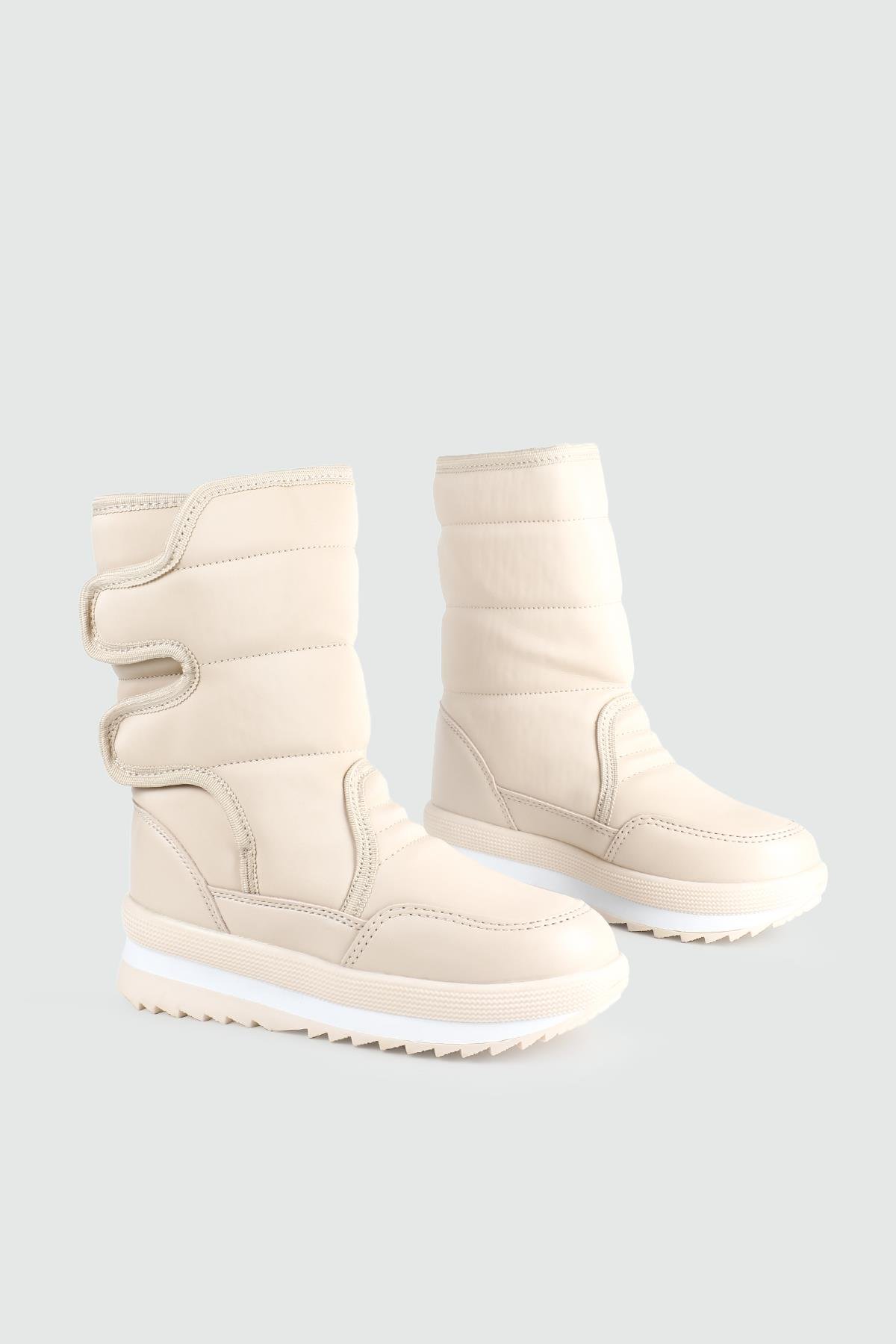 İçi Termal Kürklü Su Geçirmez Kar Bej Çocuk Bot 815 Çocuk bot & Çizme Twingo TWİNGO 815 Çocuk Karbotu