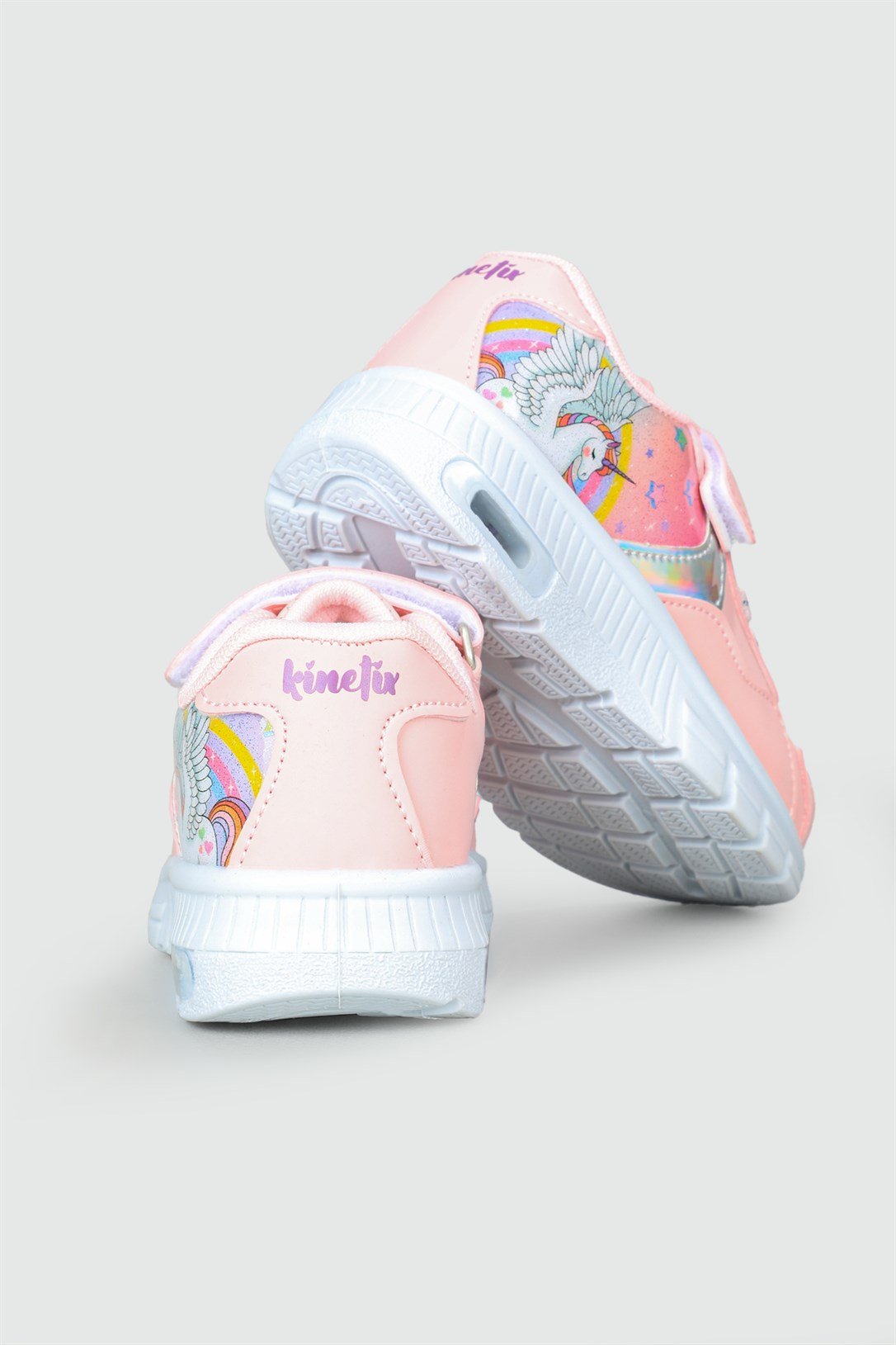 Işıklı Sneaker Pembe Gümüş Çocuk Spor Ayakkabı NESSI PU Çocuk Günlük Spor Ayakkabı Kinetix SVNÇ NESSI PU BEBE SPOR