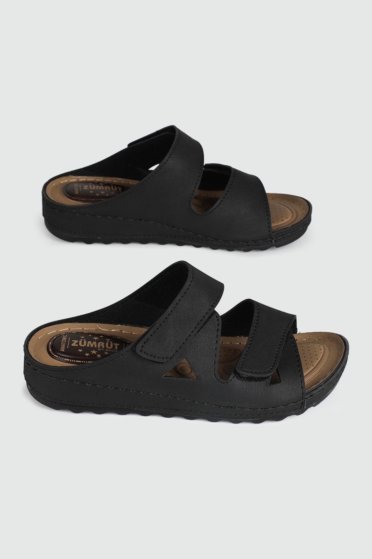 Jelli Ortopedik Siyah Kadın Terlik 401 Kadın Ortopedik Terlik Avox AVOX 401 ZEN CIRTLI JELLİ TERL