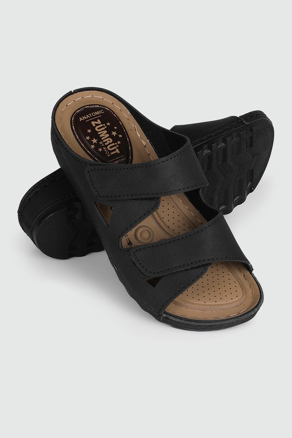 Jelli Ortopedik Siyah Kadın Terlik 401 Kadın Ortopedik Terlik Avox AVOX 401 ZEN CIRTLI JELLİ TERL