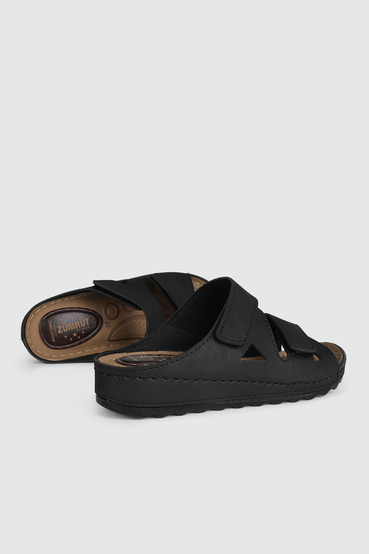 Jelli Ortopedik Siyah Kadın Terlik 401 Kadın Ortopedik Terlik Avox AVOX 401 ZEN CIRTLI JELLİ TERL