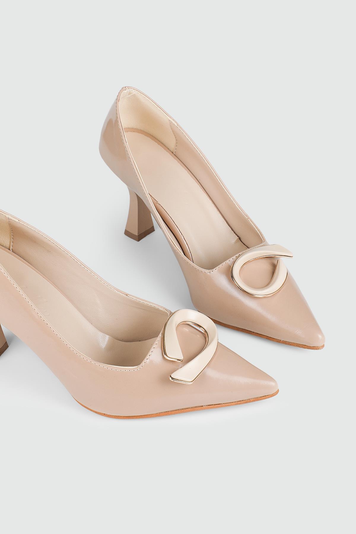 Kadeh Topuklu Sivri Burun Şık Ten Rugan Kadın Ayakkabı MS-YSR127 Kadın Yüksek Topuklu MyBella My bella MS-YSR127 KADIN 24K