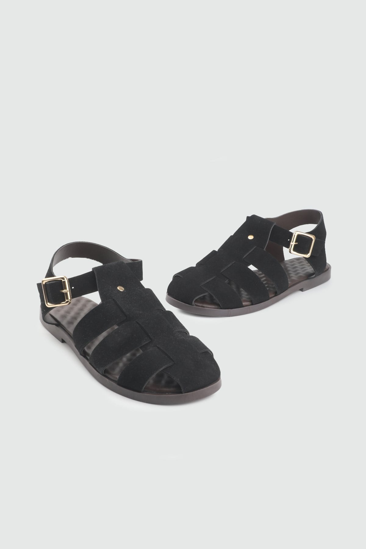 Kadın Alçak Taban Günlük Sandalet Siyah Sandalet My Bella ZNR-101 Kadın 25K Kadın düz Sandalet MyBella My Bella YŞ-11 Kadın  26Y