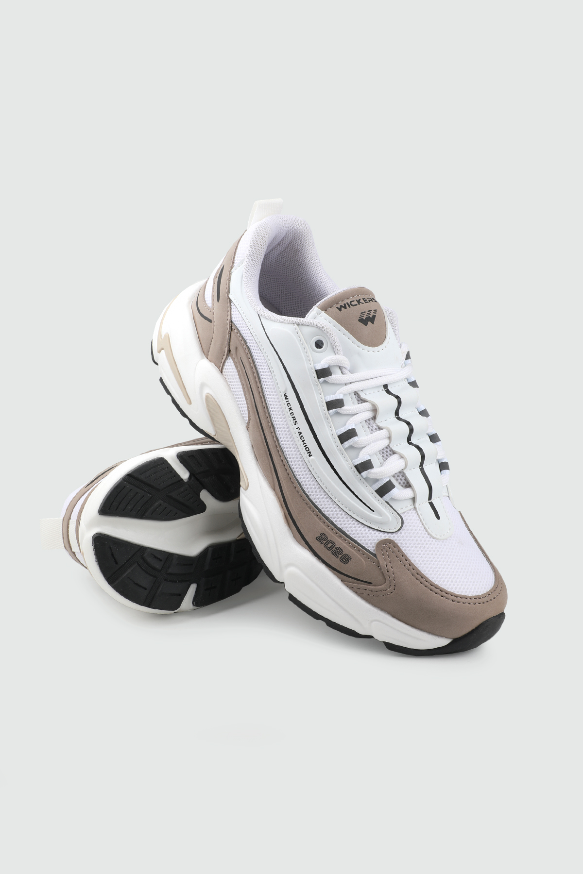 Kalın Taban Erkek Spor Ayakkabı Beyaz Bej Bağcıklı Erkek Spor Ayakkabı WİCKERS 2975 Kategorisiz Wickers WİCKERS 26Y 2975 MER SPOR