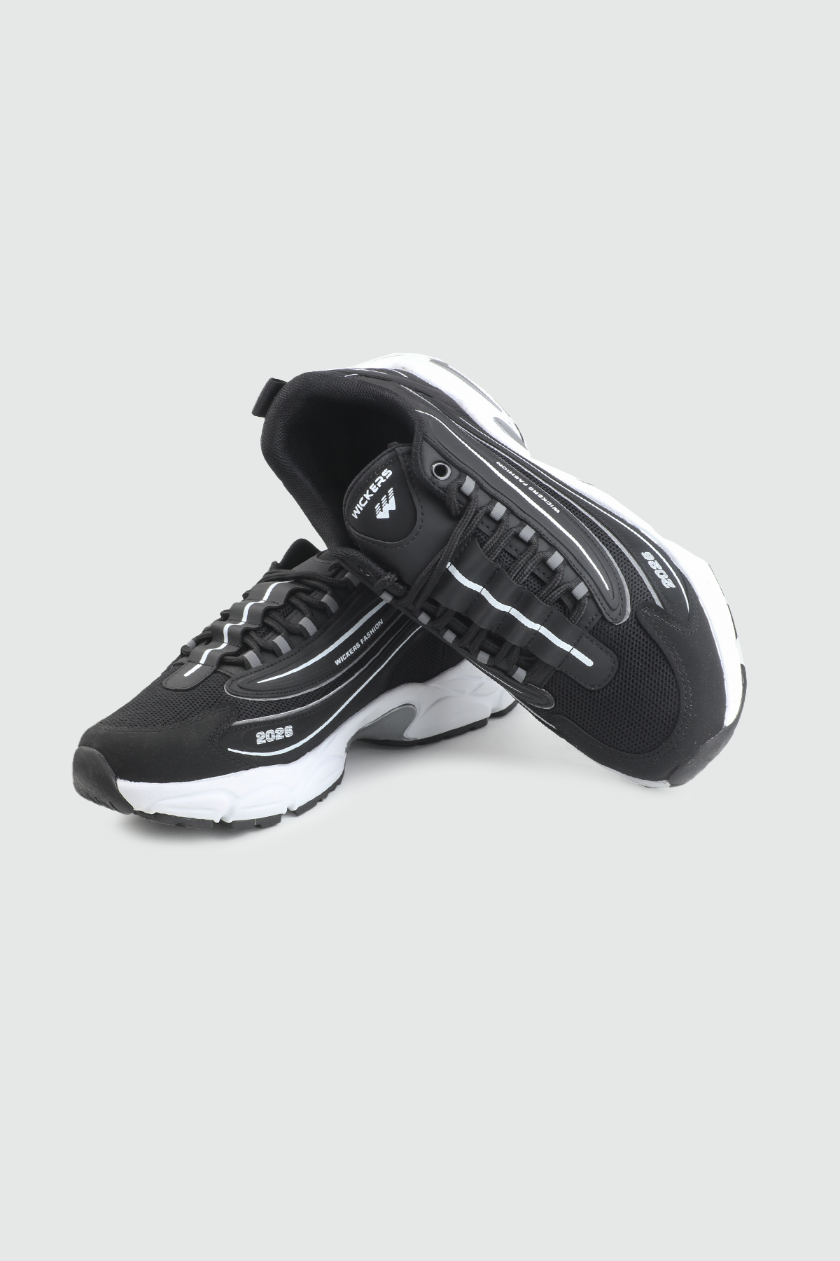 Kalın Taban Erkek Spor Ayakkabı Siyah Beyaz Bağcıklı Erkek Spor Ayakkabı WİCKERS 2975 Kategorisiz Wickers WİCKERS 26Y 2975 MER SPOR