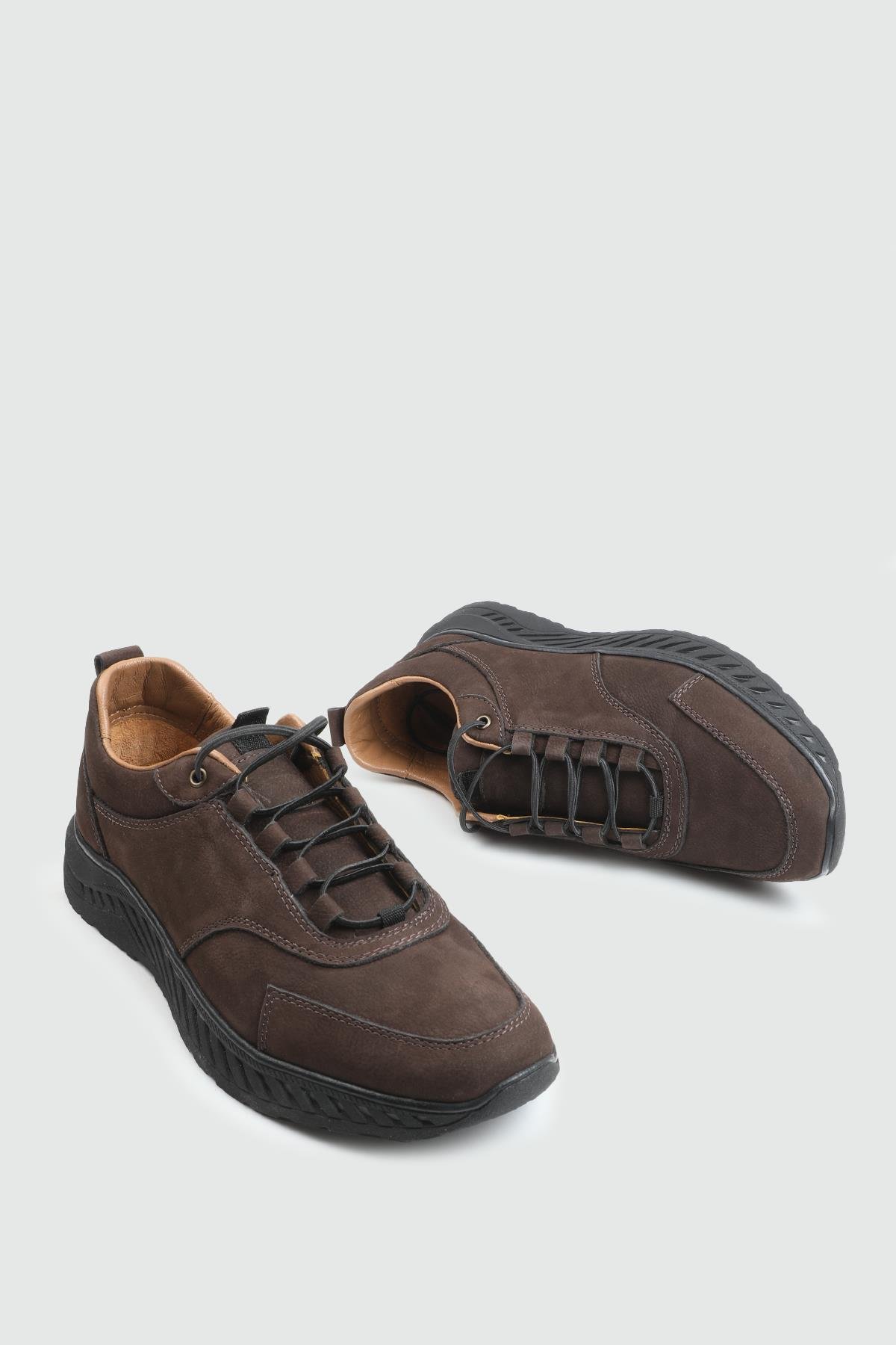 Kauçuk Kaydırmaz Taban Rahat Bağcıklı Kahve Nubuk Spor Ayakkabı 2415 Kategorisiz LİSANS LİSANS 25K 2415 MER KAUÇUK
