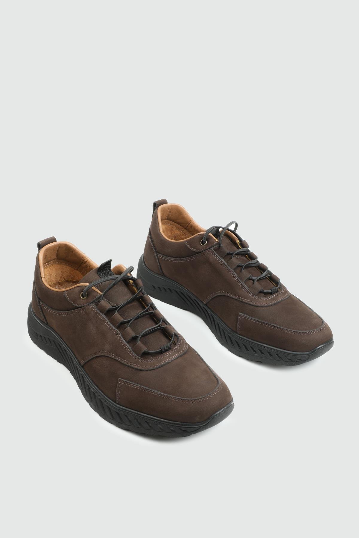 Kauçuk Kaydırmaz Taban Rahat Bağcıklı Kahve Nubuk Spor Ayakkabı 2415 Kategorisiz LİSANS LİSANS 25K 2415 MER KAUÇUK