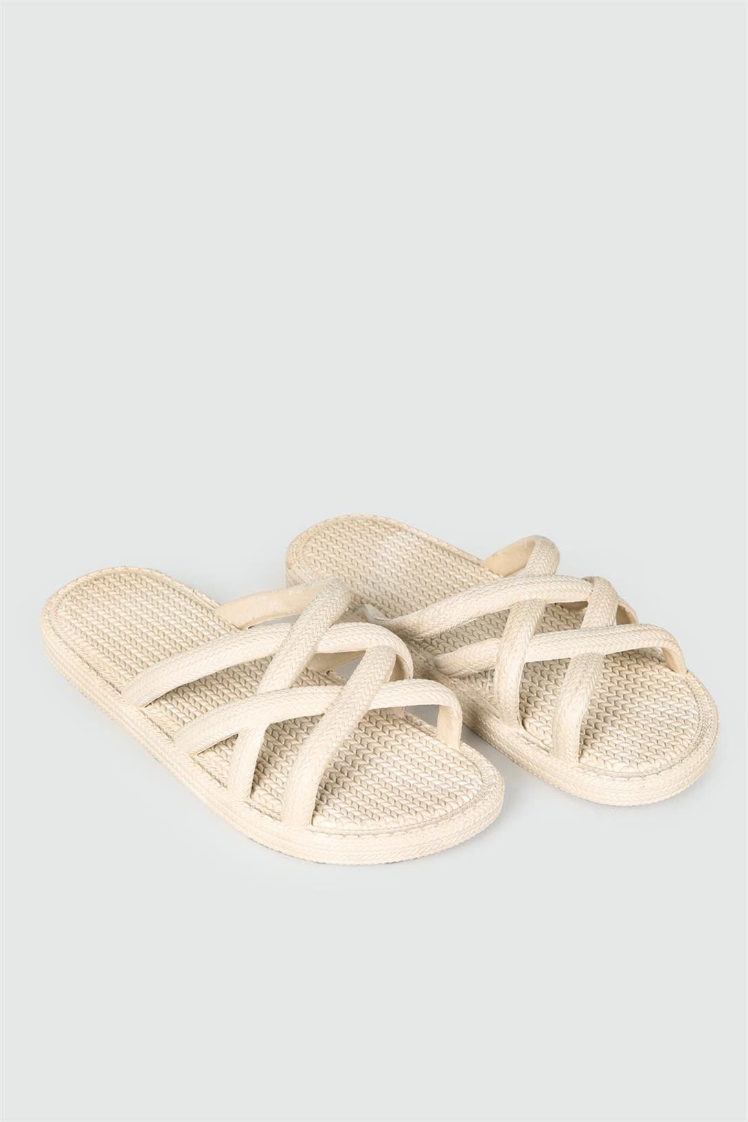 Kaydırmaz Havuz/Deniz/Plaj Bej Kadın Terlik 12494 Kategorisiz Gezer 569128961