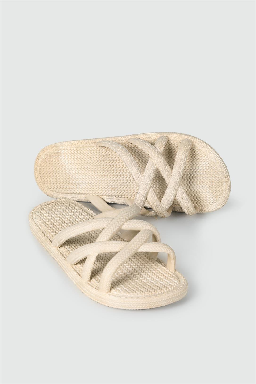 Kaydırmaz Havuz/Deniz/Plaj Bej Kadın Terlik 12494 Kategorisiz Gezer 569128961