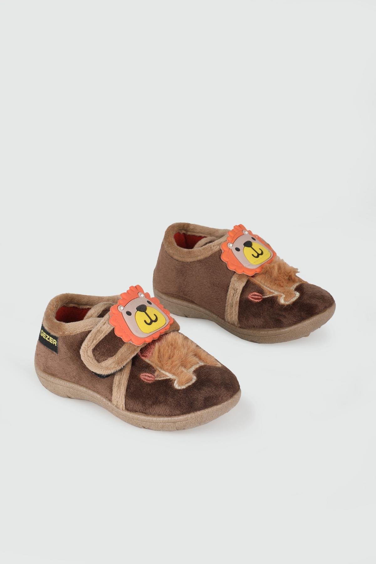 Kaydırmaz Taban Rahat Cırtlı Kahve Taba Çocuk Panduf 3361 Çocuk Panduf Gezer GEZER 3361 PANDUF BEBE erk
