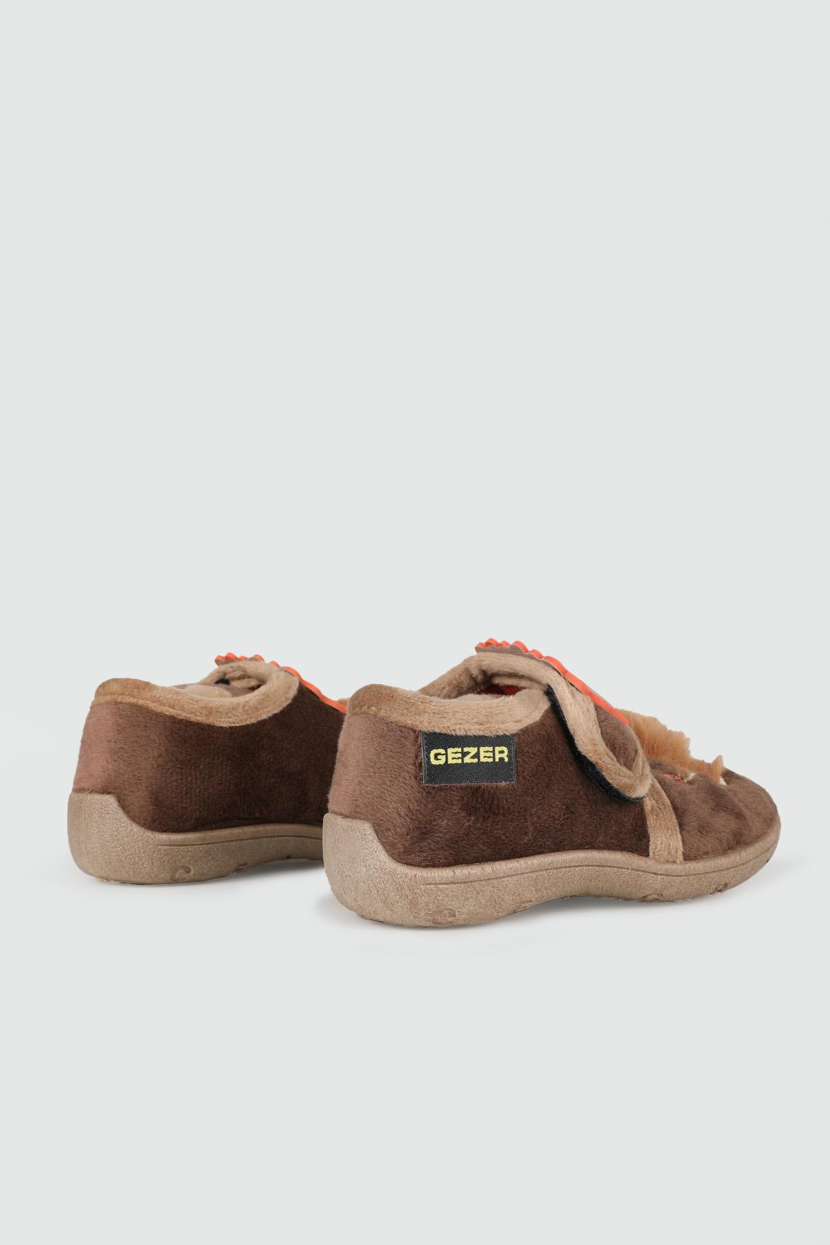 Kaydırmaz Taban Rahat Cırtlı Kahve Taba Çocuk Panduf 3361 Çocuk Panduf Gezer GEZER 3361 PANDUF BEBE erk