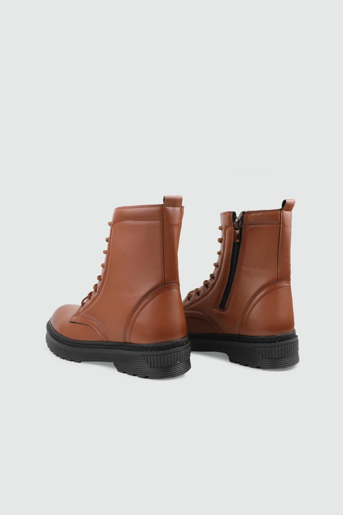 Kaymaz Taban Bağcıklı Fermuarlı Taba Termo Kadın Bot 901 Kadın Günlük Conford Bot Wanetti Wanetti 901 Kadın 25K