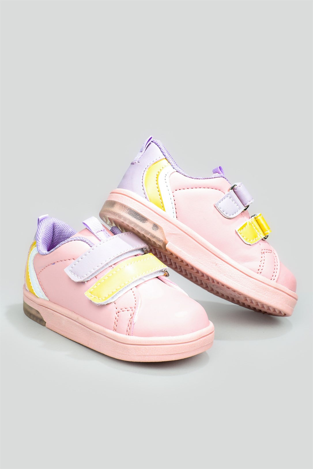 Kaymaz Taban Işıklı Cırtlı Lila Çocuk Spor Ayakkabı MAMİ Bebek Sneaker Cool COOL Mami Bebe 22Y