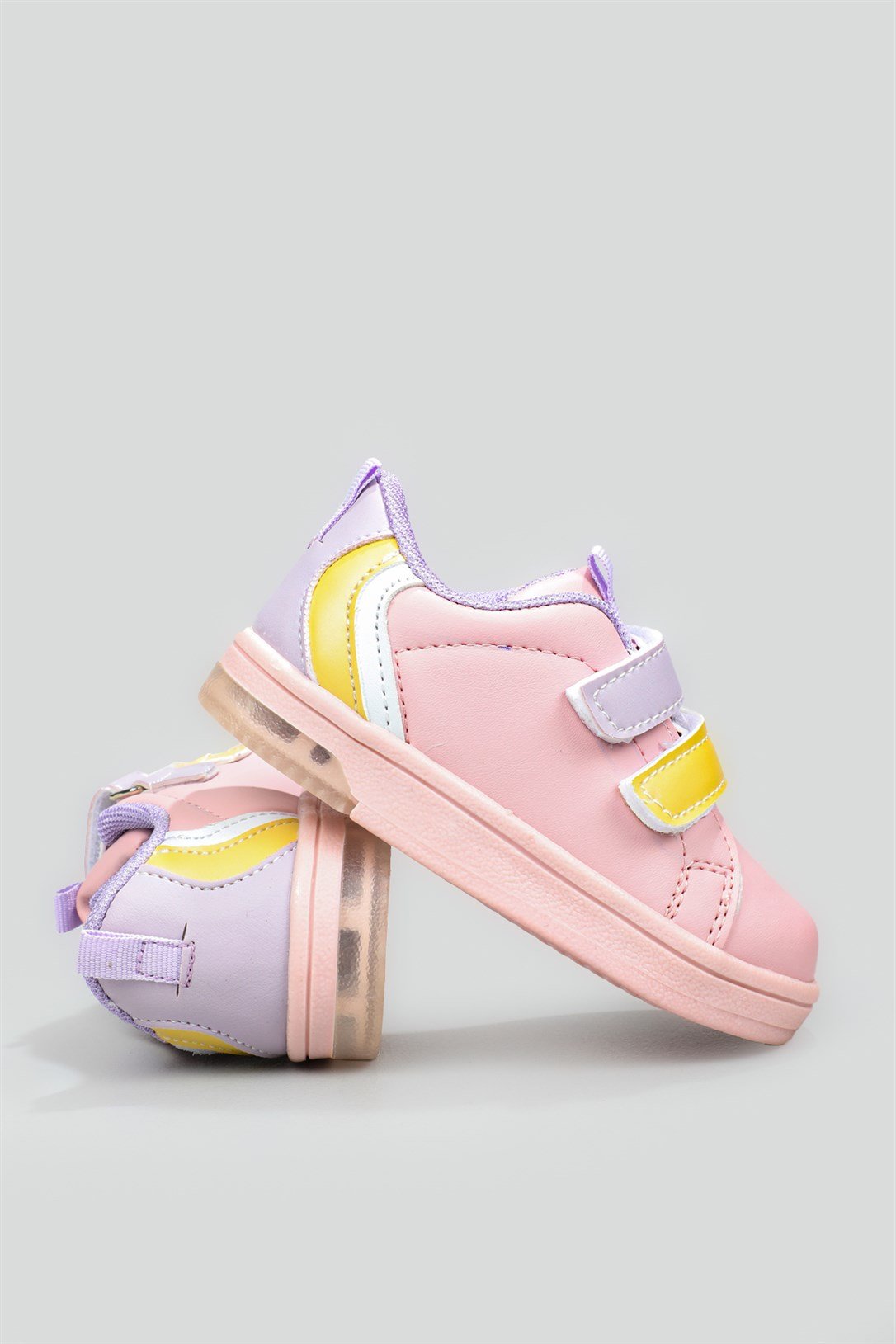 Kaymaz Taban Işıklı Cırtlı Lila Çocuk Spor Ayakkabı MAMİ Bebek Sneaker Cool COOL Mami Bebe 22Y