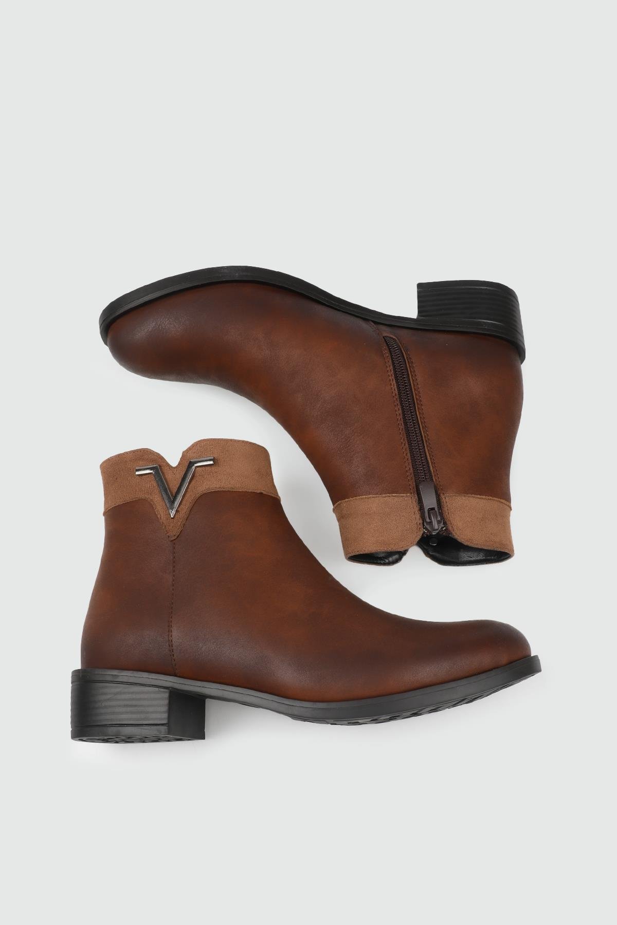 Kaymaz Taban Tokalı Fermuarlı Taba Zümrüt Kadın Bot PR-148 Kadın Günlük Conford Bot Pretty MY BELLA PR-2165 Kadın 25K