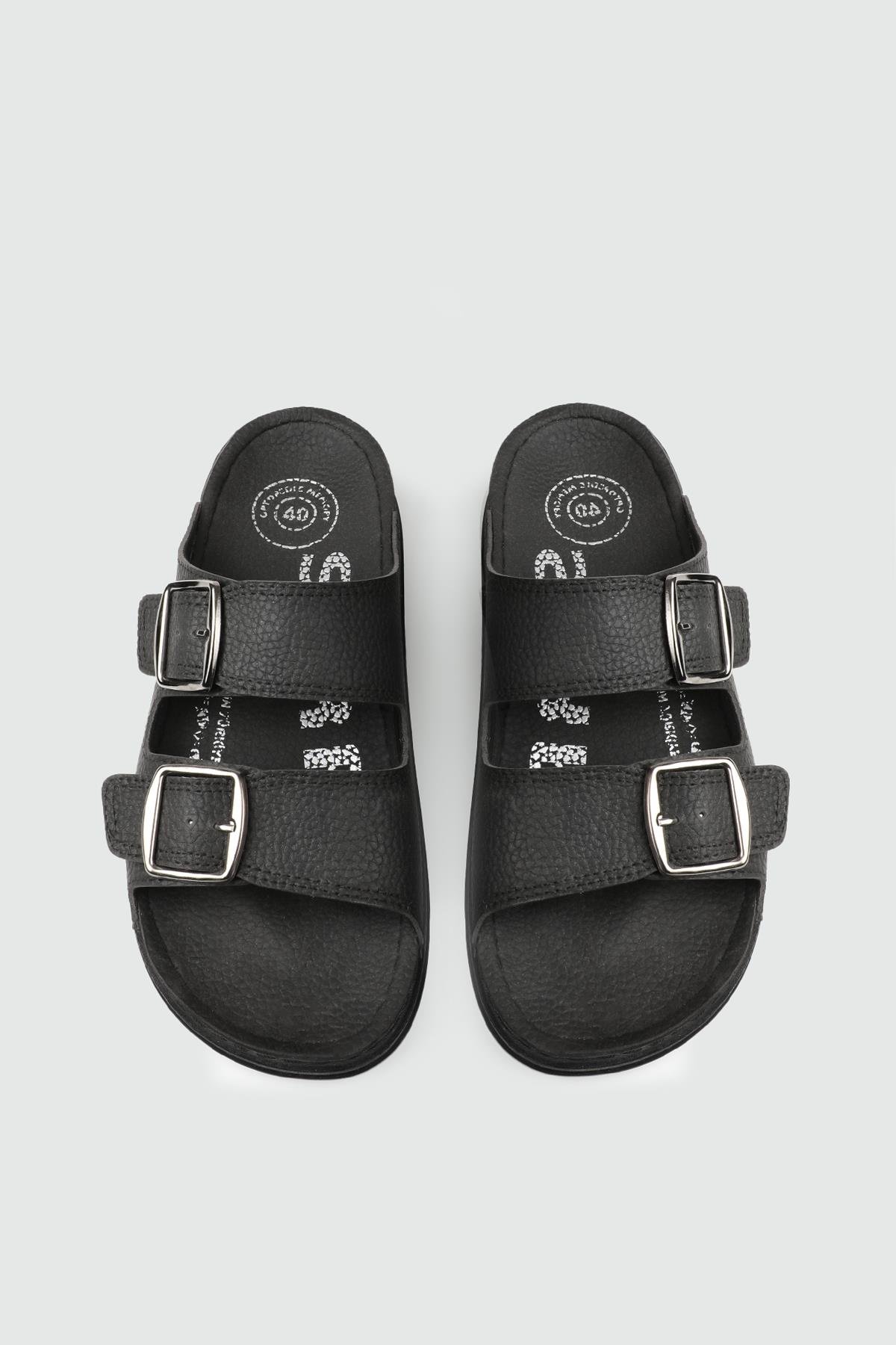 Kemer Detaylı Siyah Erkek Terlik 6005 Erkek Terlik Serra SERRA 25Y-6005 MER TERLİK CIRT