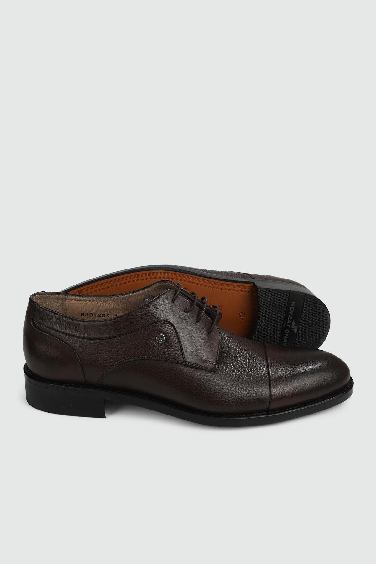 Klasik Deri Kösele Koyu Kahve Floter Erkek Ayakkabı 1740-530 Erkek Klasik Ayakkabı Nevzat Onay 562453363