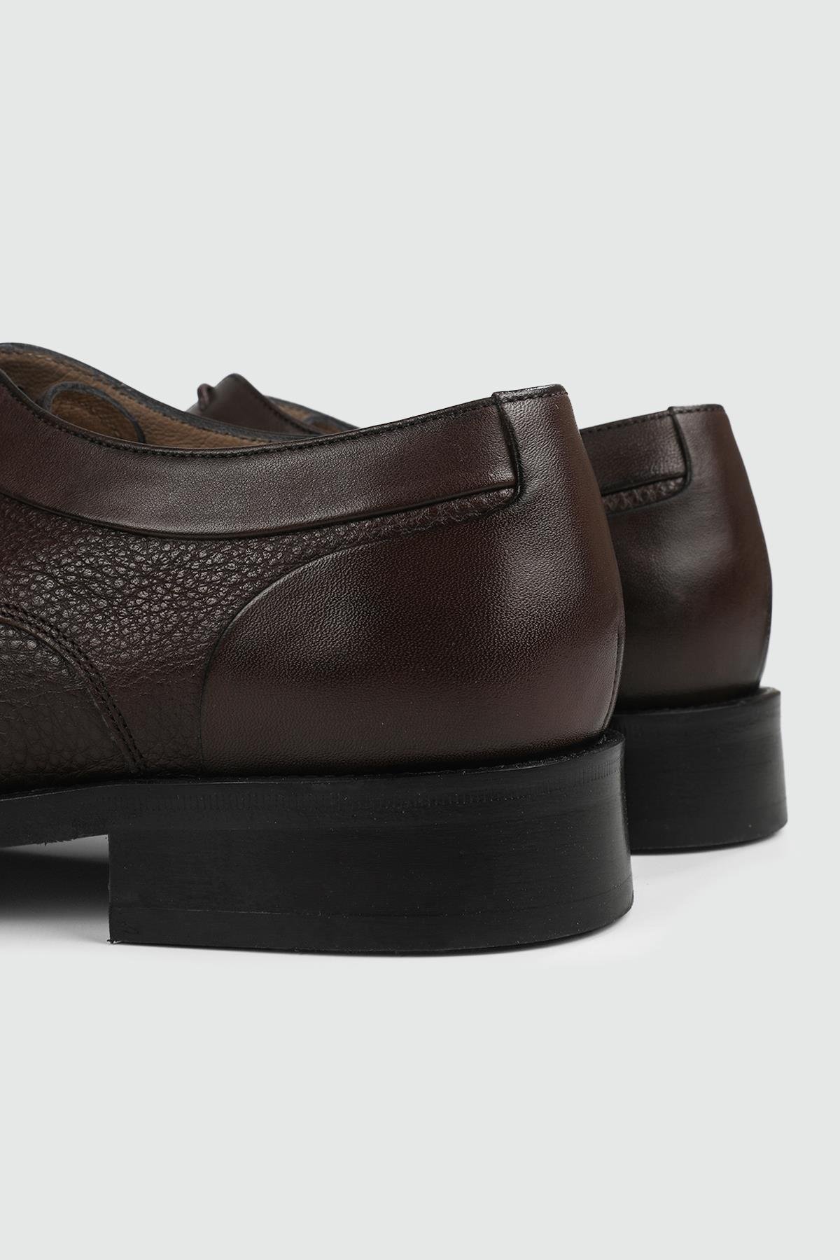 Klasik Deri Kösele Koyu Kahve Floter Erkek Ayakkabı 1740-530 Erkek Klasik Ayakkabı Nevzat Onay 562453363