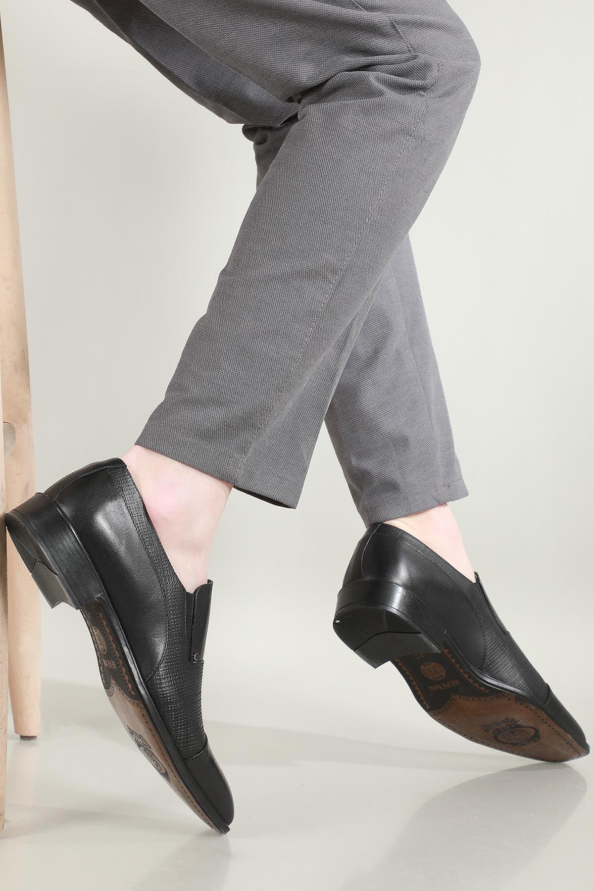 Klasik Deri Sıyah Erkek Ayakkabı 270 Erkek Klasik Ayakkabı Berenni BERENNİ 270 MER