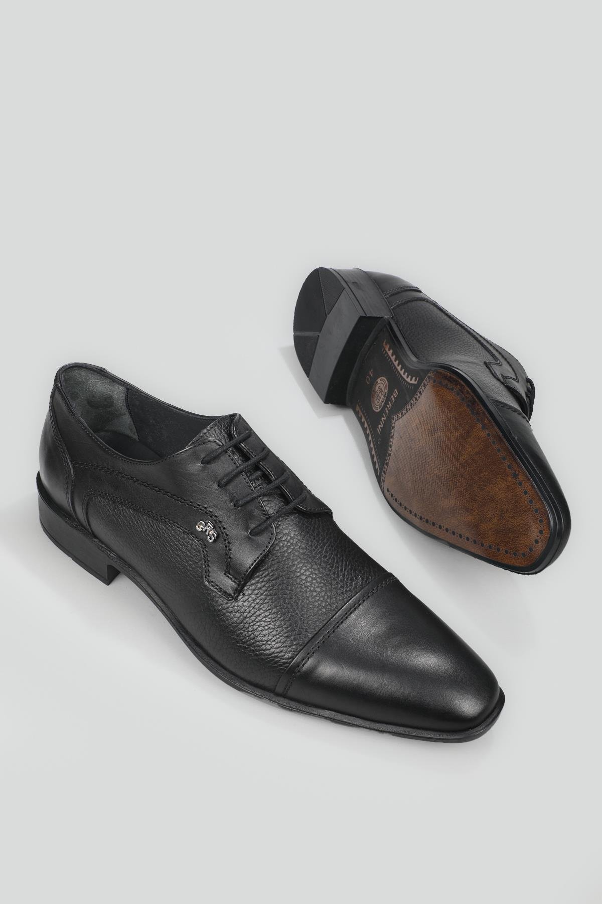 Klasik Deri Sıyah Erkek Ayakkabı 282 Erkek Klasik Ayakkabı Berenni BERENNİ 282 MER NEOLİT