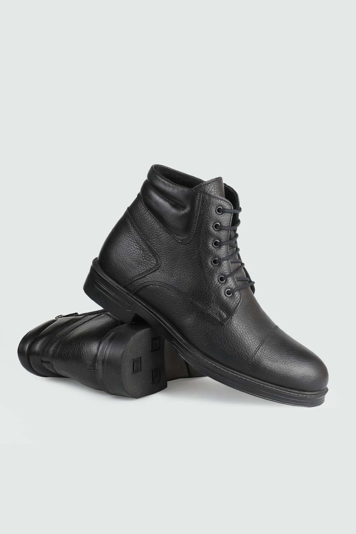 Klasik Deri Siyah Floter Erkek Bot WPLS 212-06 Erkek Günlük Confort Bot Wow Plus WOW PLUS 212-06 MER BOT