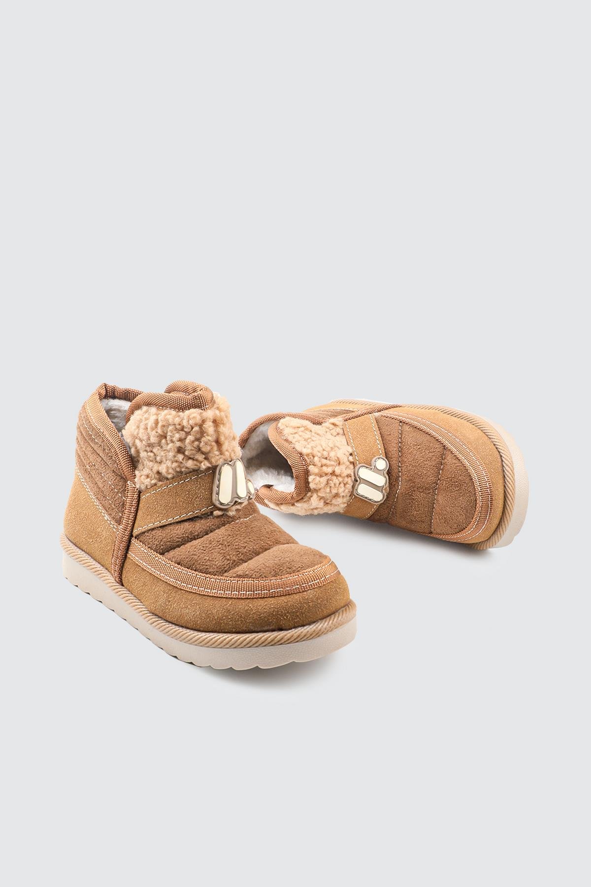 Kürklü Patik Çocuk Taba Düz Taban Bağsız Ş-105 Çocuk Yağmur ve Kar Botu MİNİCAN Minican Ş-105 PATİK 25K