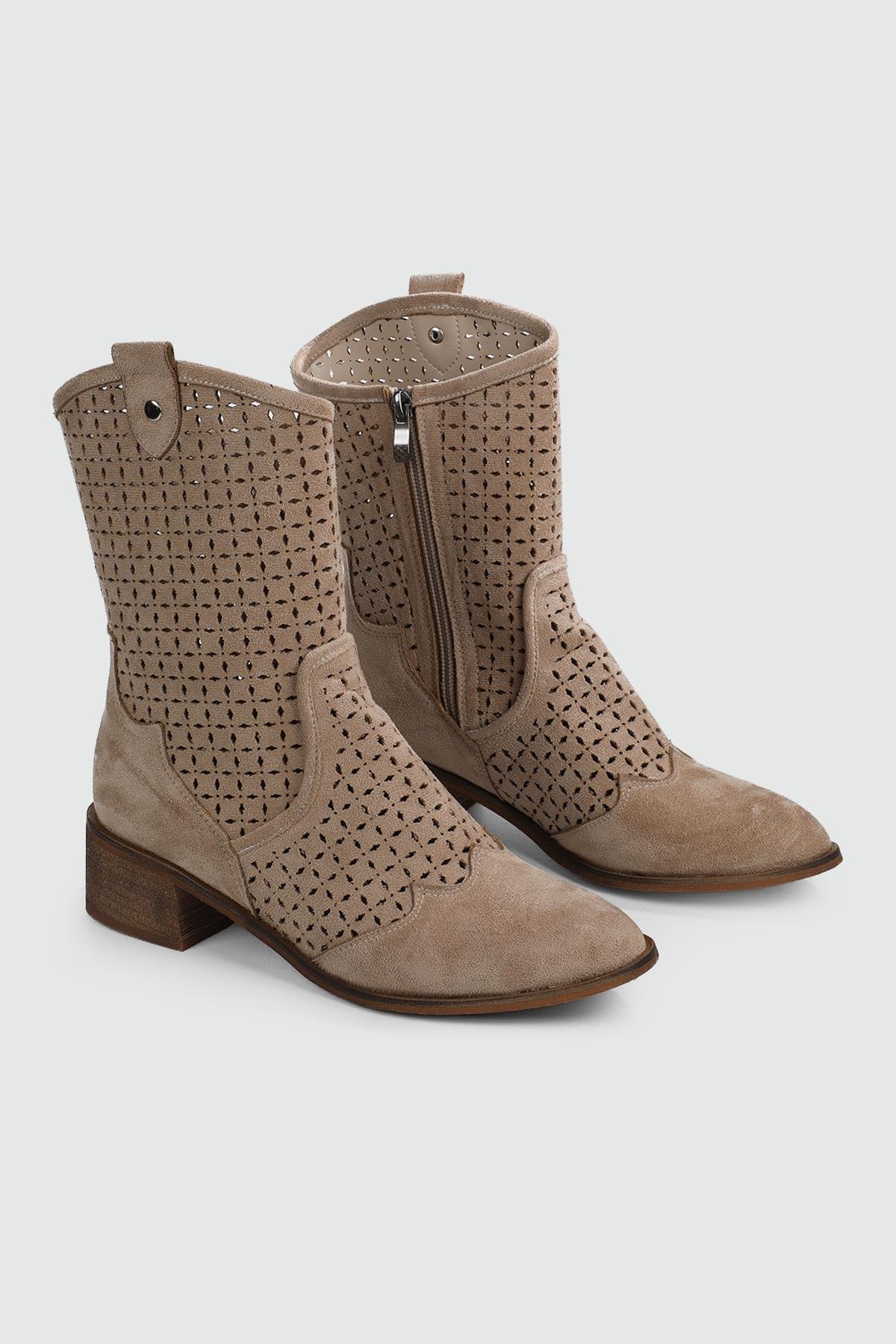 Mevsimlik rahat nesef alan Bej Nubuk Kadın Ayakkabı LDR300 Kadın Günlük Ayakkabı LİDER LİDER 300 Kadın 24Y