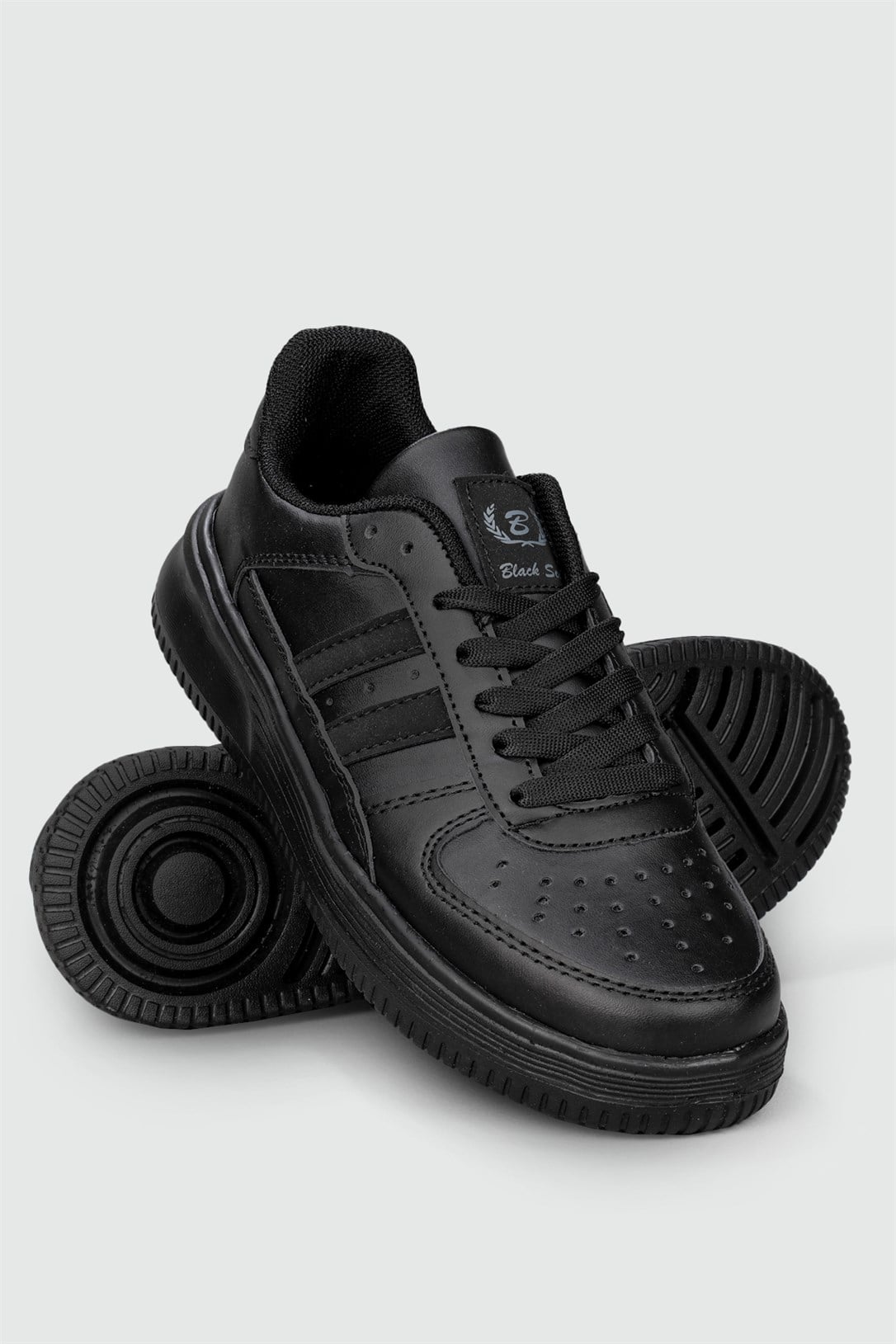 Nefes Alır Bağcıklı Siyah Unisex Spor Ayakkabı 584 Unisex Günlük Spor Ayakkabı BLACK SEA BLACK SEA 584 UNİSEX CİLT SPOR