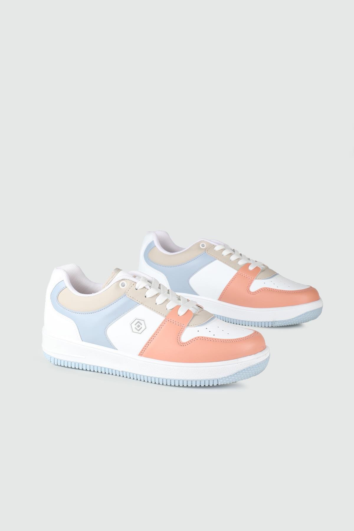 Nefes Alır Fileli Bağcıklı Bebe Mavi Kum Kadın Spor Ayakkabı 2100 Kadın Sneaker Lambırlent LAMBIRLENT 2100 ZEN SPOR