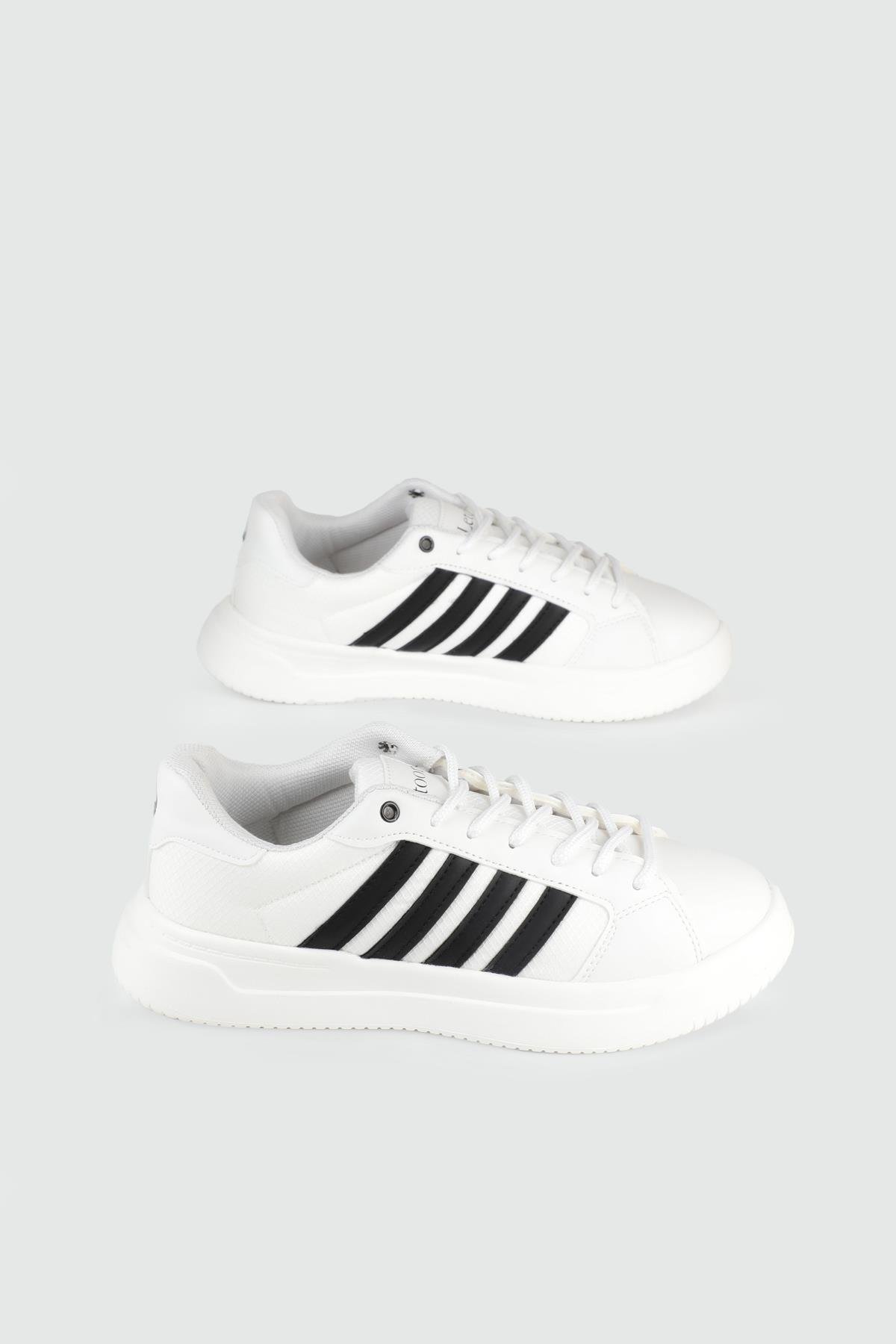 Nefes Alır Fileli Bağcıklı Beyaz Unisex Spor Ayakkabı 2202 Unisex Sneaker Letoon LETOON 2202 UNİSEX SPOR