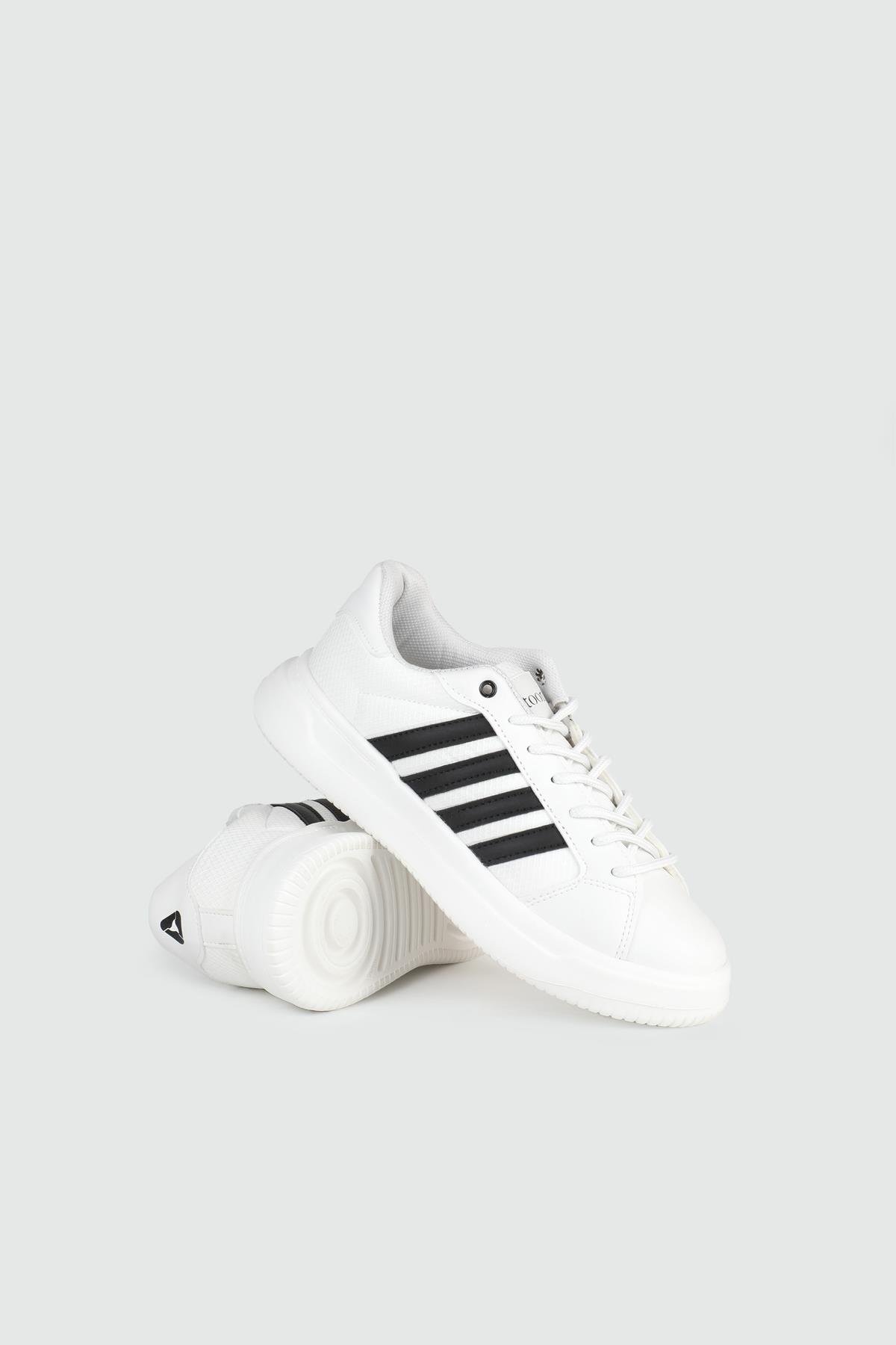 Nefes Alır Fileli Bağcıklı Beyaz Unisex Spor Ayakkabı 2202 Unisex Sneaker Letoon LETOON 2202 UNİSEX SPOR