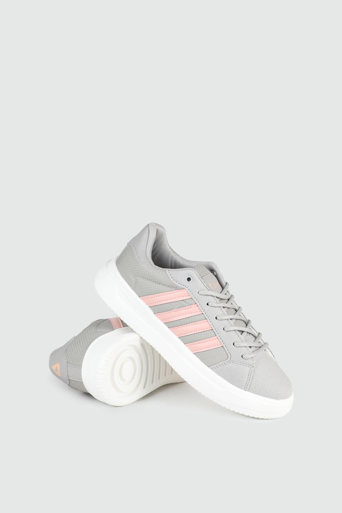 Nefes Alır Fileli Bağcıklı Gri Unisex Spor Ayakkabı 2202 Unisex Sneaker Letoon LETOON 2202 UNİSEX SPOR