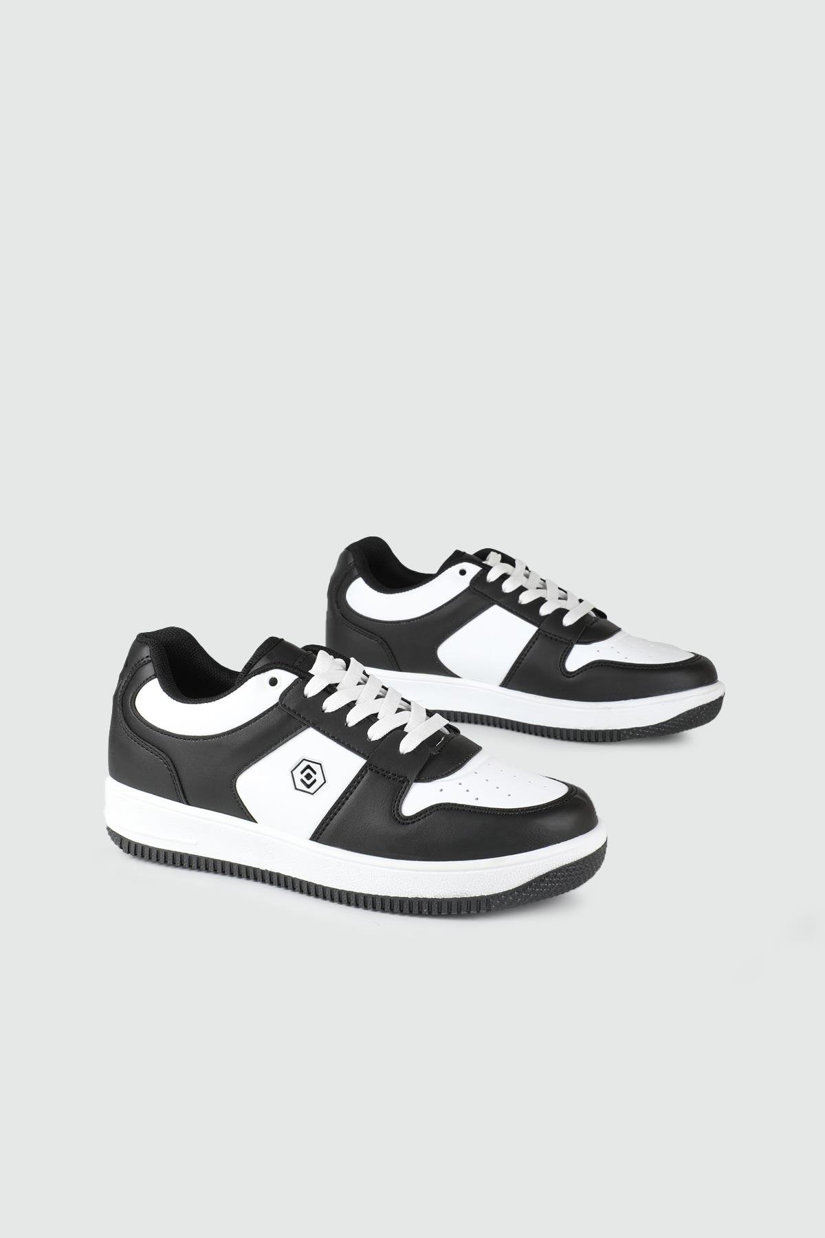 Nefes Alır Fileli Bağcıklı Siyah Beyaz Kadın Spor Ayakkabı 2100 Kadın Sneaker Lambırlent LAMBIRLENT 2100 ZEN SPOR