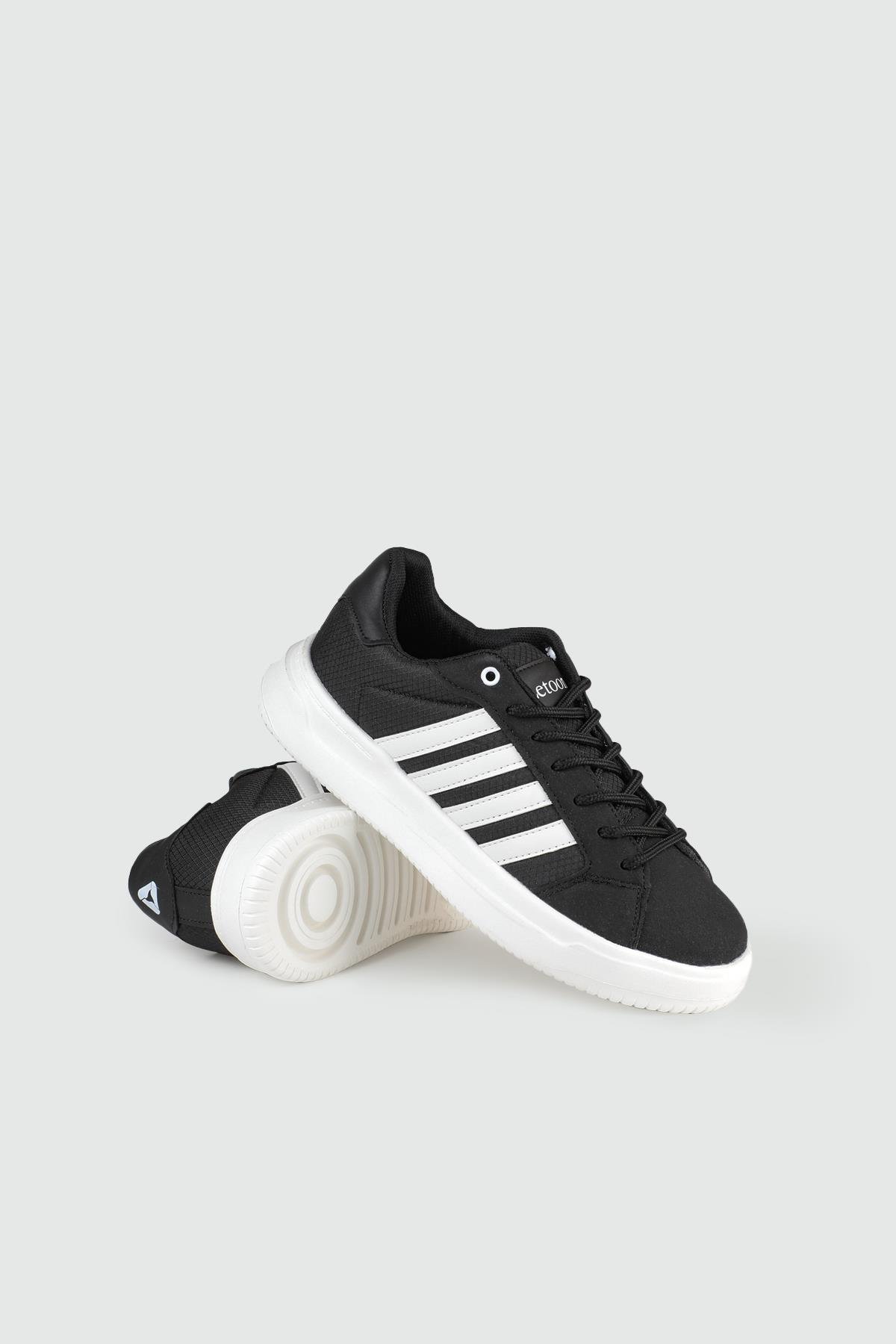Nefes Alır Fileli Bağcıklı Siyah Beyaz Unisex Spor Ayakkabı 2202 Unisex Sneaker Letoon LETOON 2202 UNİSEX SPOR