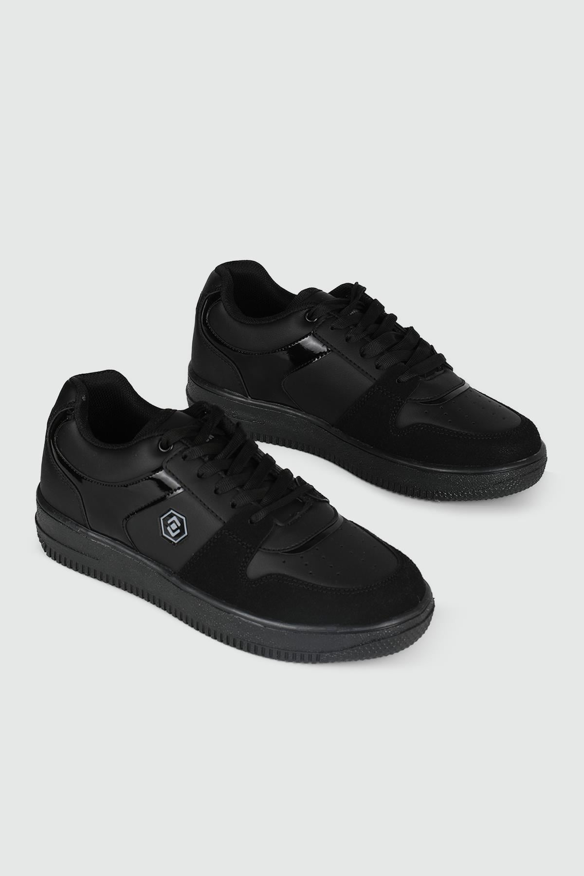 Nefes Alır Fileli Bağcıklı Siyah Kadın Spor Ayakkabı 2100 Kadın Sneaker Lambırlent LAMBIRLENT 2100 ZEN SPOR